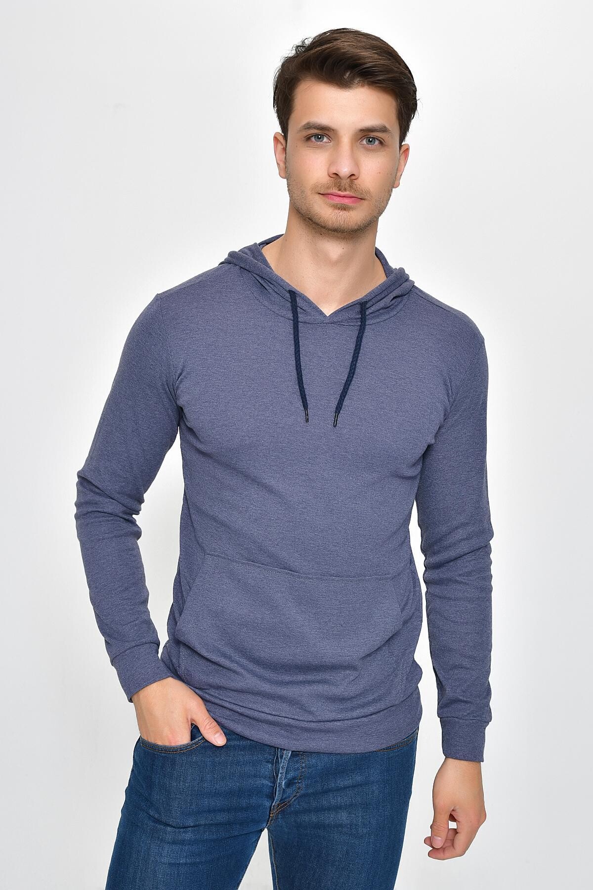 Erkek Kapşonlu Slim Fit Sweatshirt SPR 925