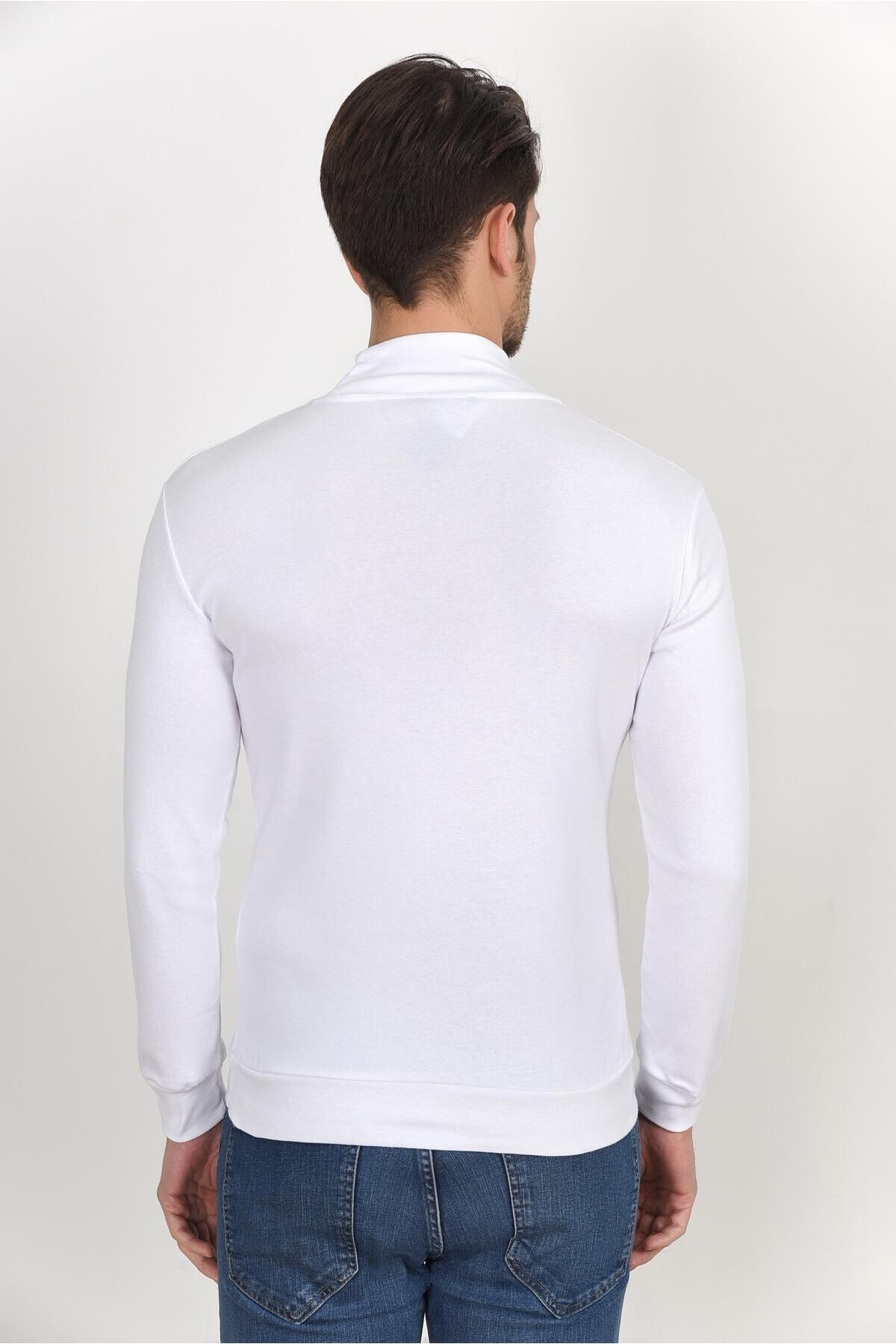Süperlife Yarım Balıkcı Uzun Kollu Dar Kalıp İnce Erkek Sweatshirt SPR 2019K20