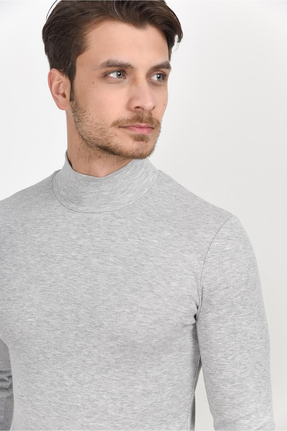 Süperlife Yarım Balıkcı Uzun Kollu Dar Kalıp İnce Erkek Sweatshirt SPR 2019K20