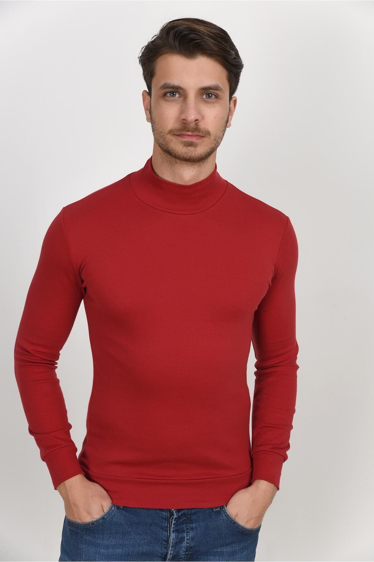 Süperlife Yarım Balıkcı Uzun Kollu Dar Kalıp İnce Erkek Sweatshirt SPR 2019K20