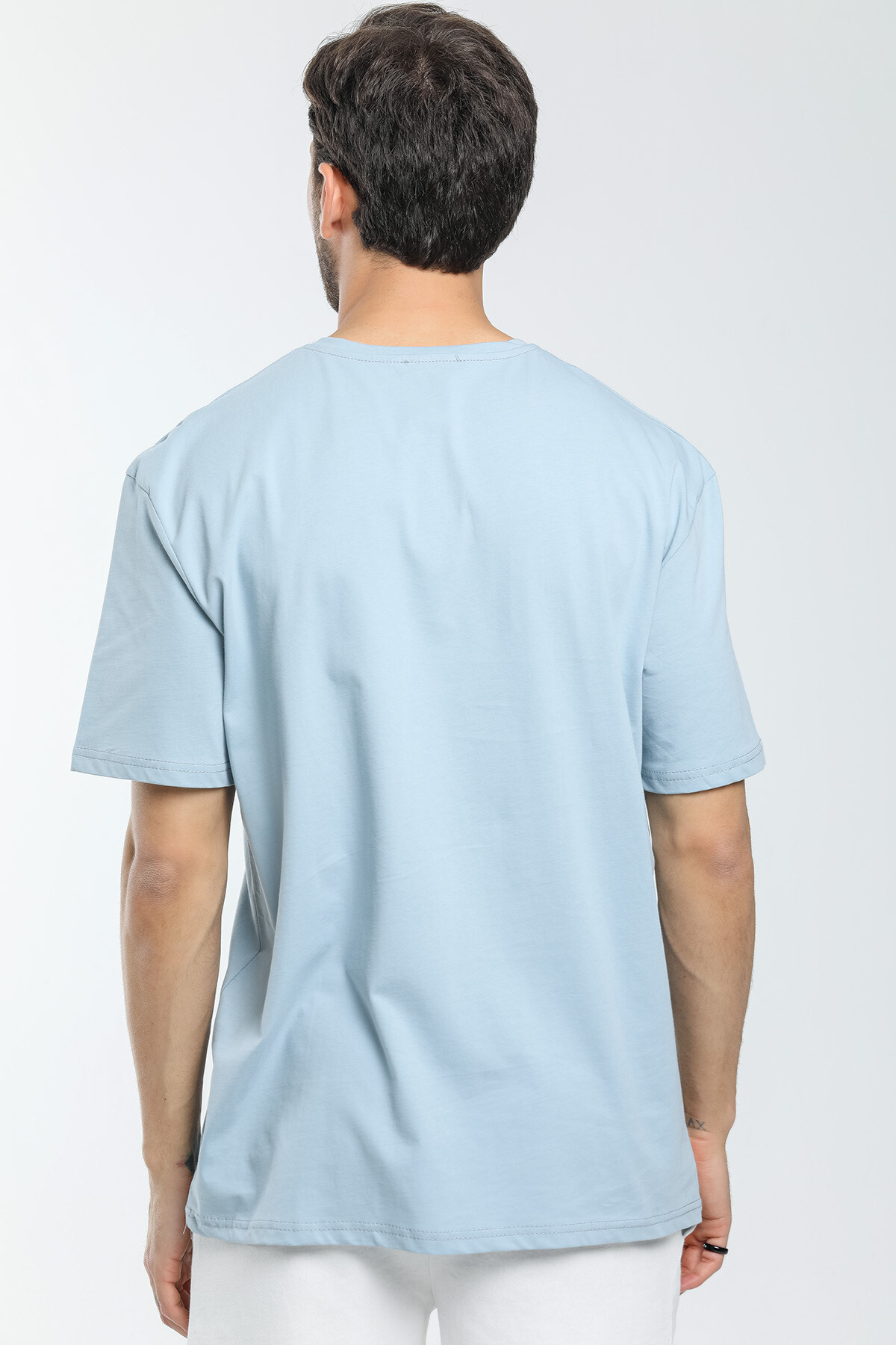 Süperlife Erkek Bisiklet Yaka Slim Fit Baskılı Tişort SPR21Y23