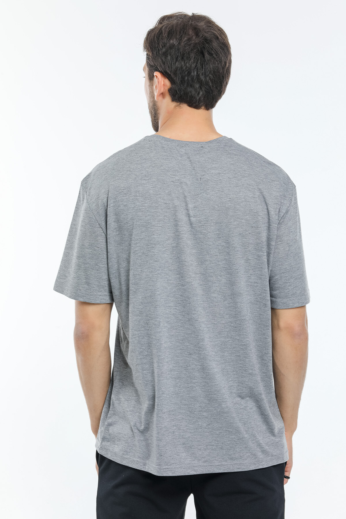 Süperlife Erkek Bisiklet Yaka Slim Fit Baskılı Tişort SPR21Y23
