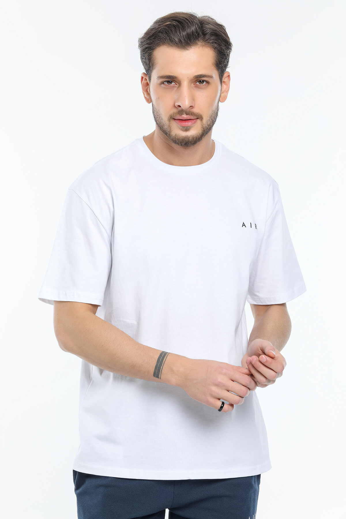 Süperlife Erkek Bisiklet Yaka Slim Fit Baskılı Tişort SPR21Y23