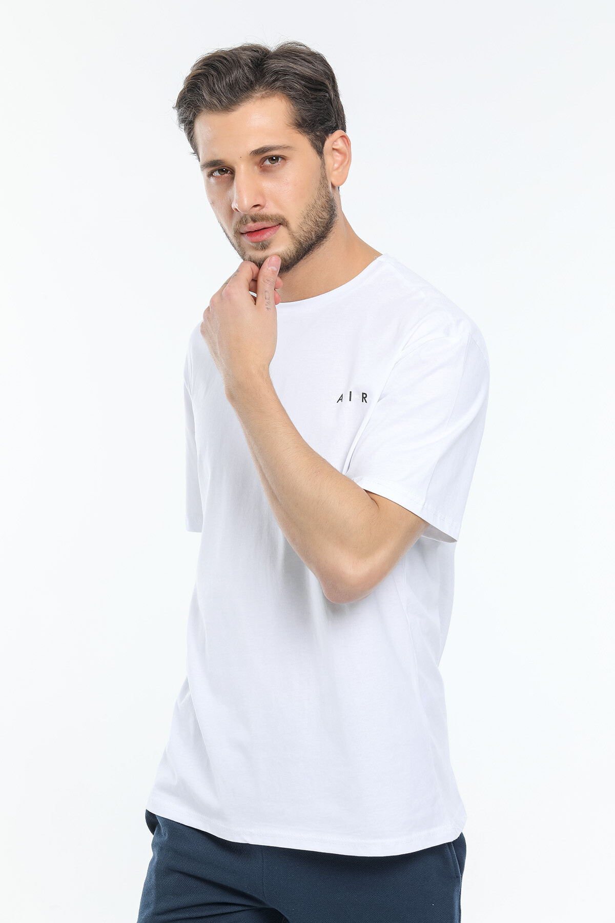 Süperlife Erkek Bisiklet Yaka Slim Fit Baskılı Tişort SPR21Y23