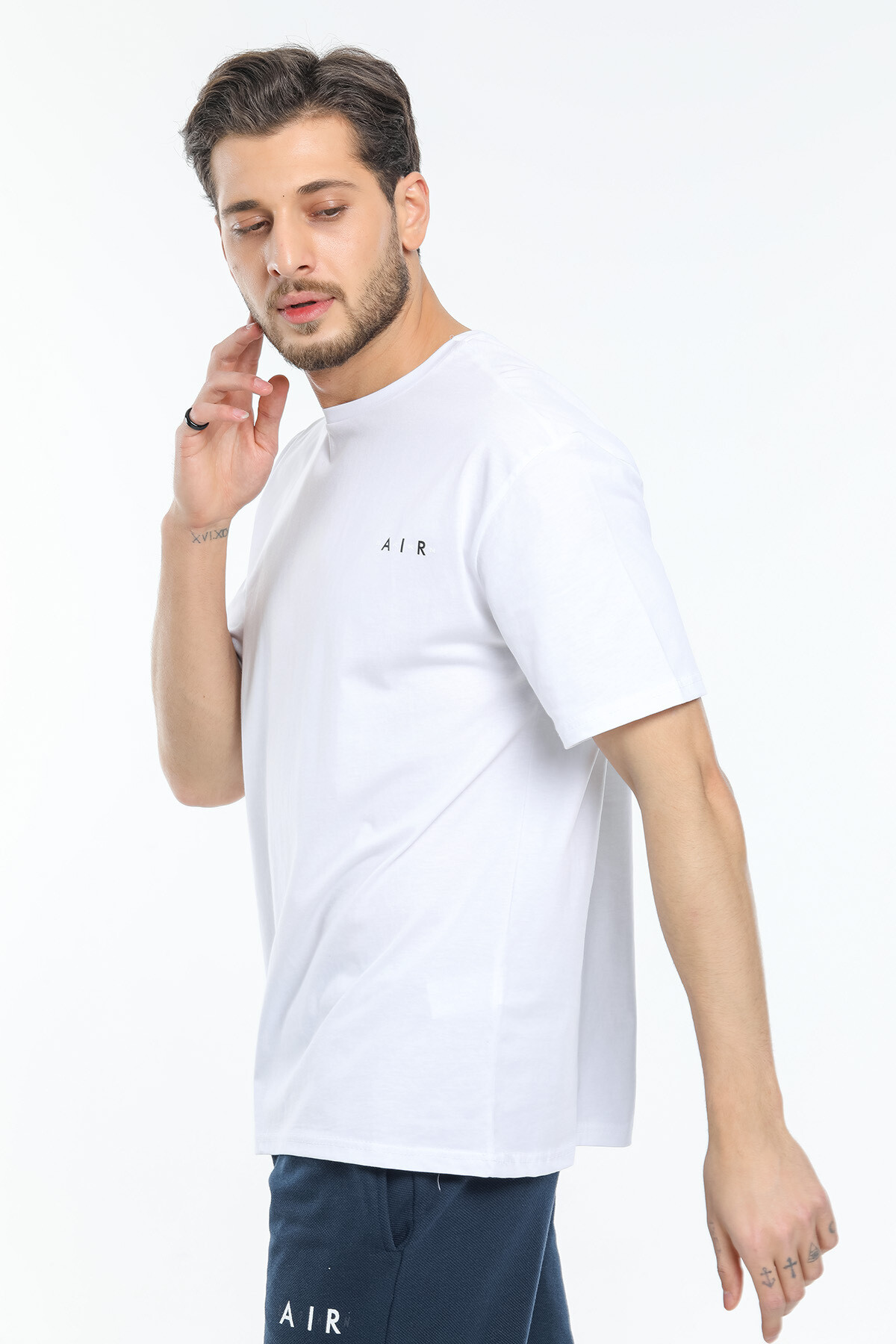 Süperlife Erkek Bisiklet Yaka Slim Fit Baskılı Tişort SPR21Y23