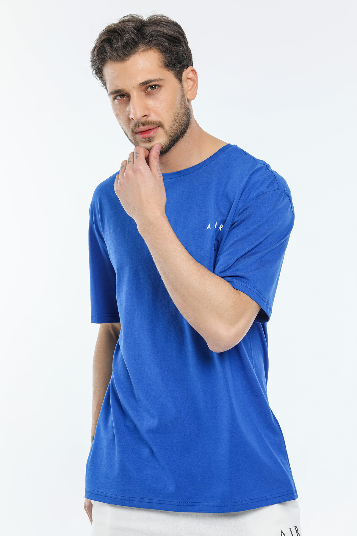 Süperlife Erkek Bisiklet Yaka Slim Fit Baskılı Tişort SPR21Y23