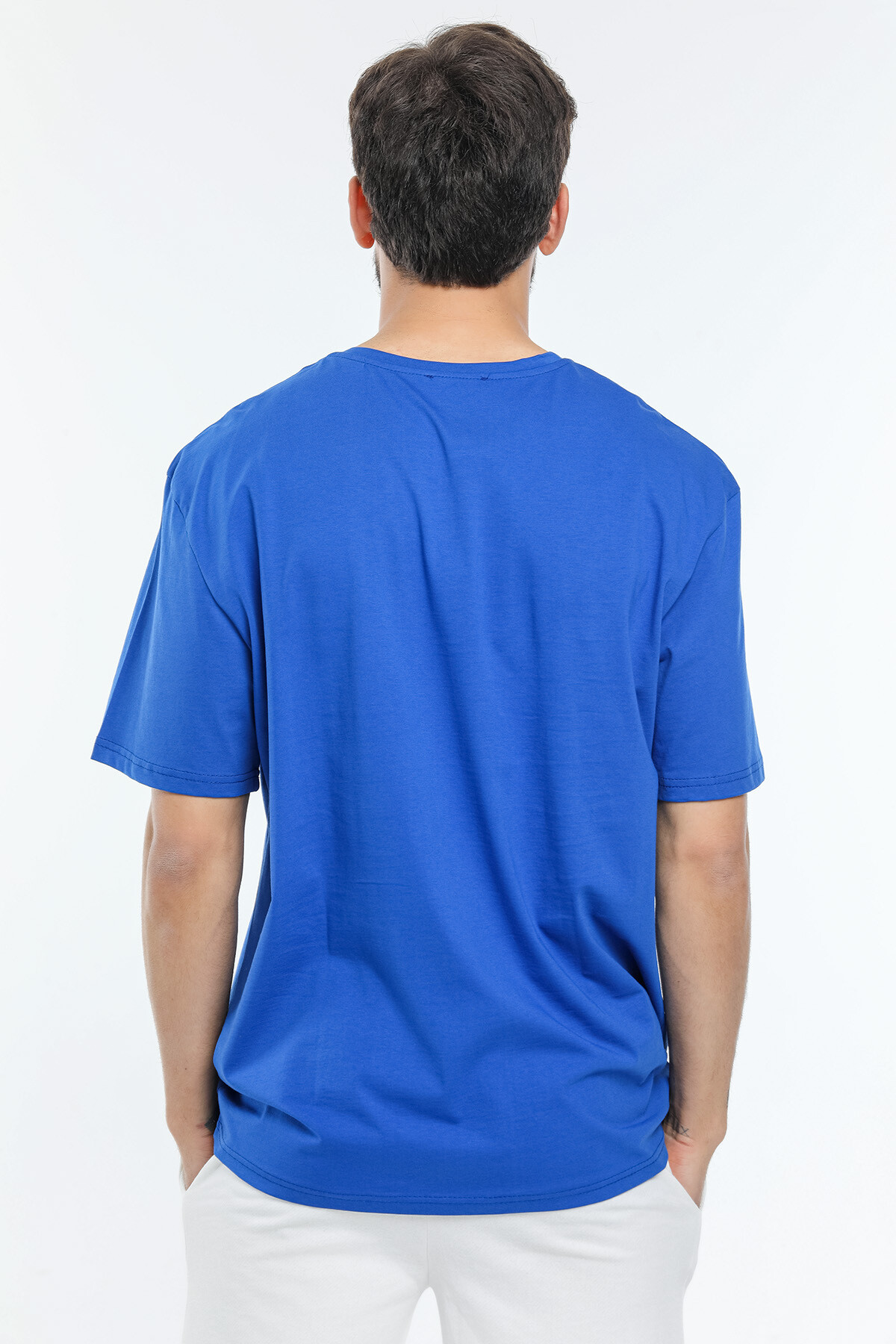 Süperlife Erkek Bisiklet Yaka Slim Fit Baskılı Tişort SPR21Y23
