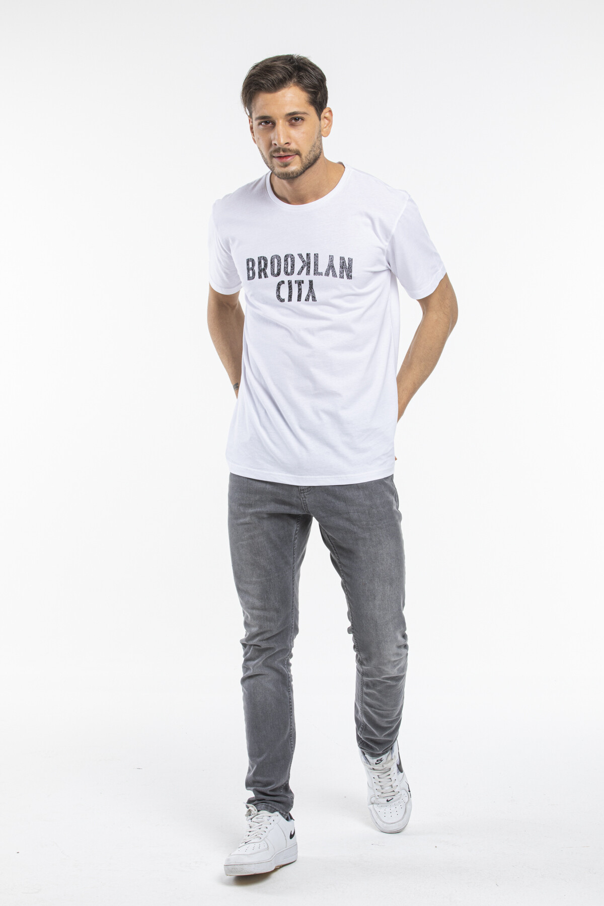 Süperlife Erkek Bisiklet yaka Brooklyn City Baskılı Tişort SPR 253