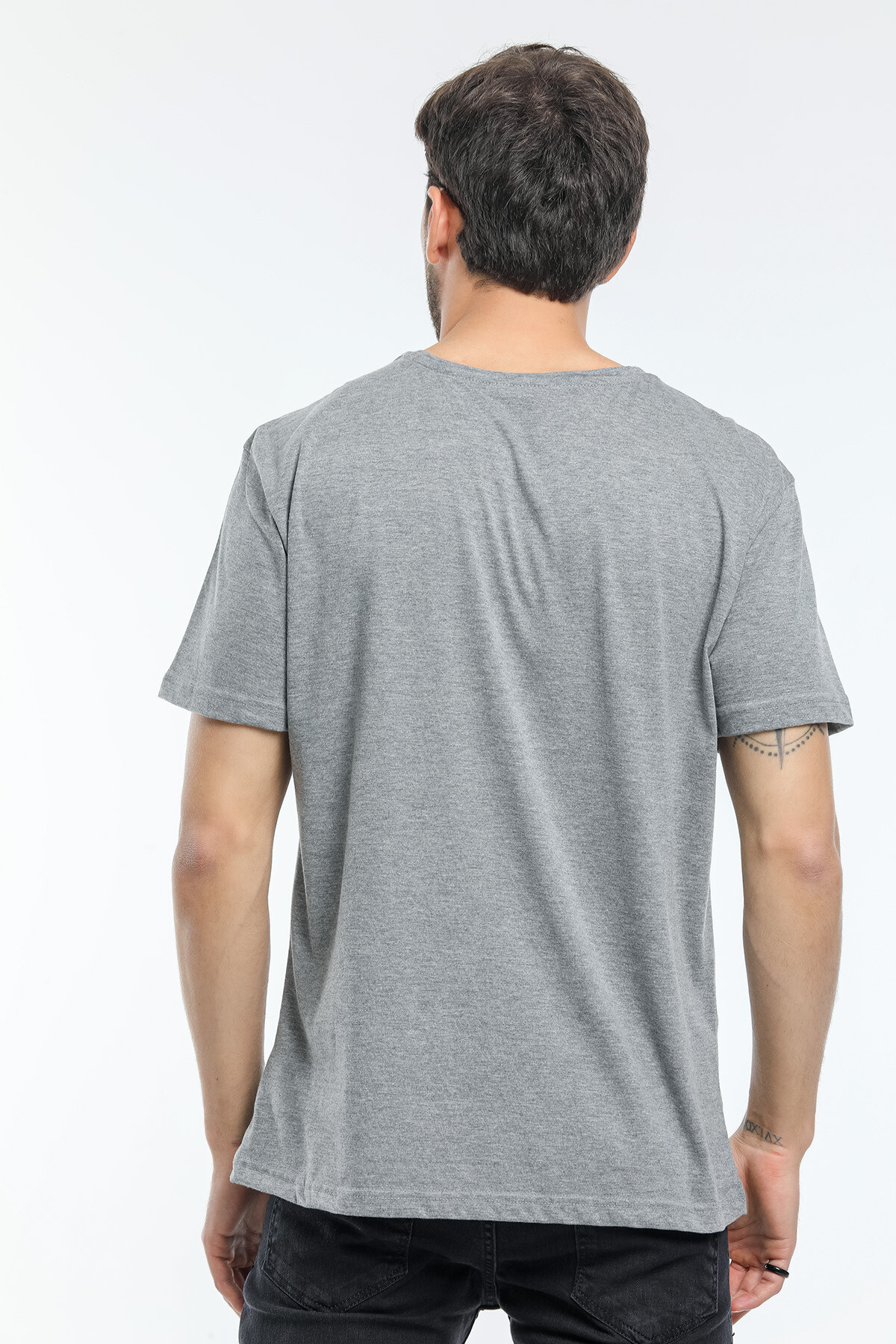 Süperlife Erkek Bisiklet Yaka Slim Fit Garnili Tişort SPR21Y02