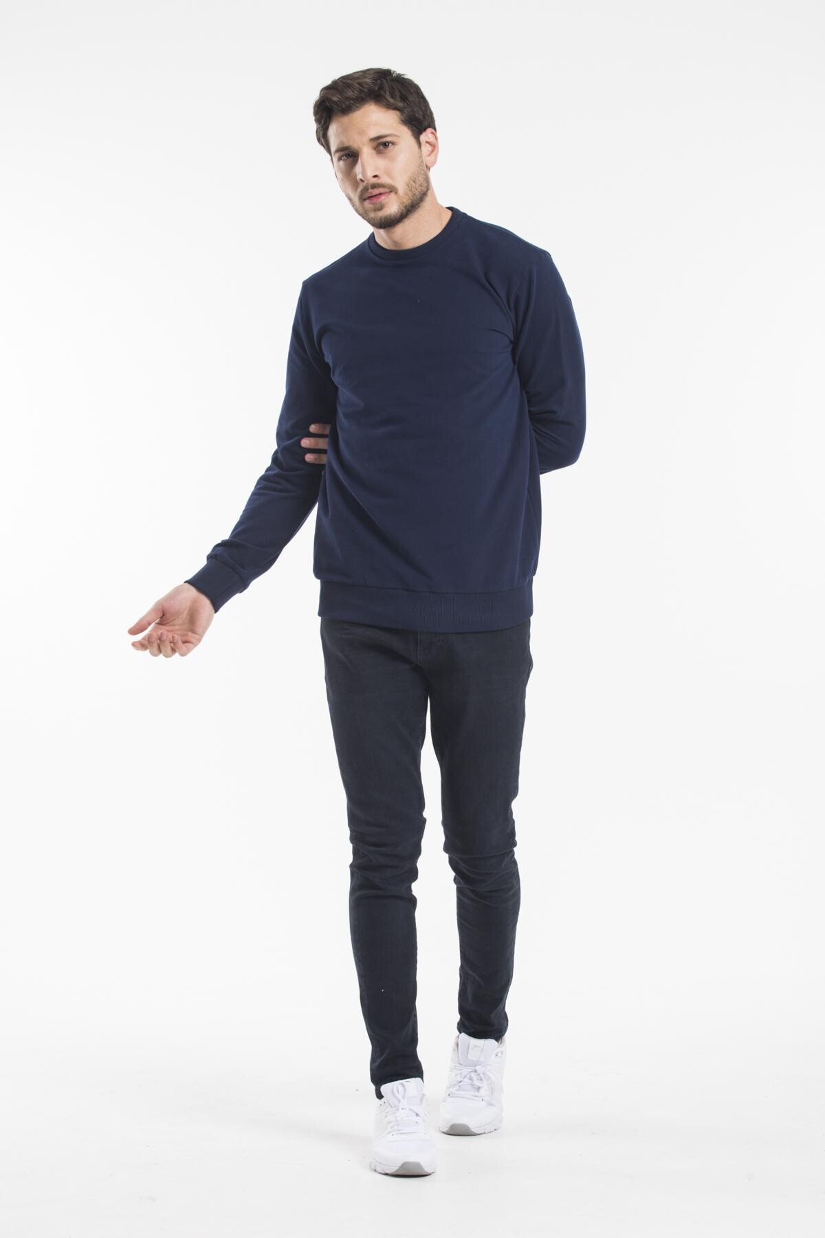 Süperlife Erkek Bisiklet Yaka Regular Fit İnce Sweatshirt SPR 20K30