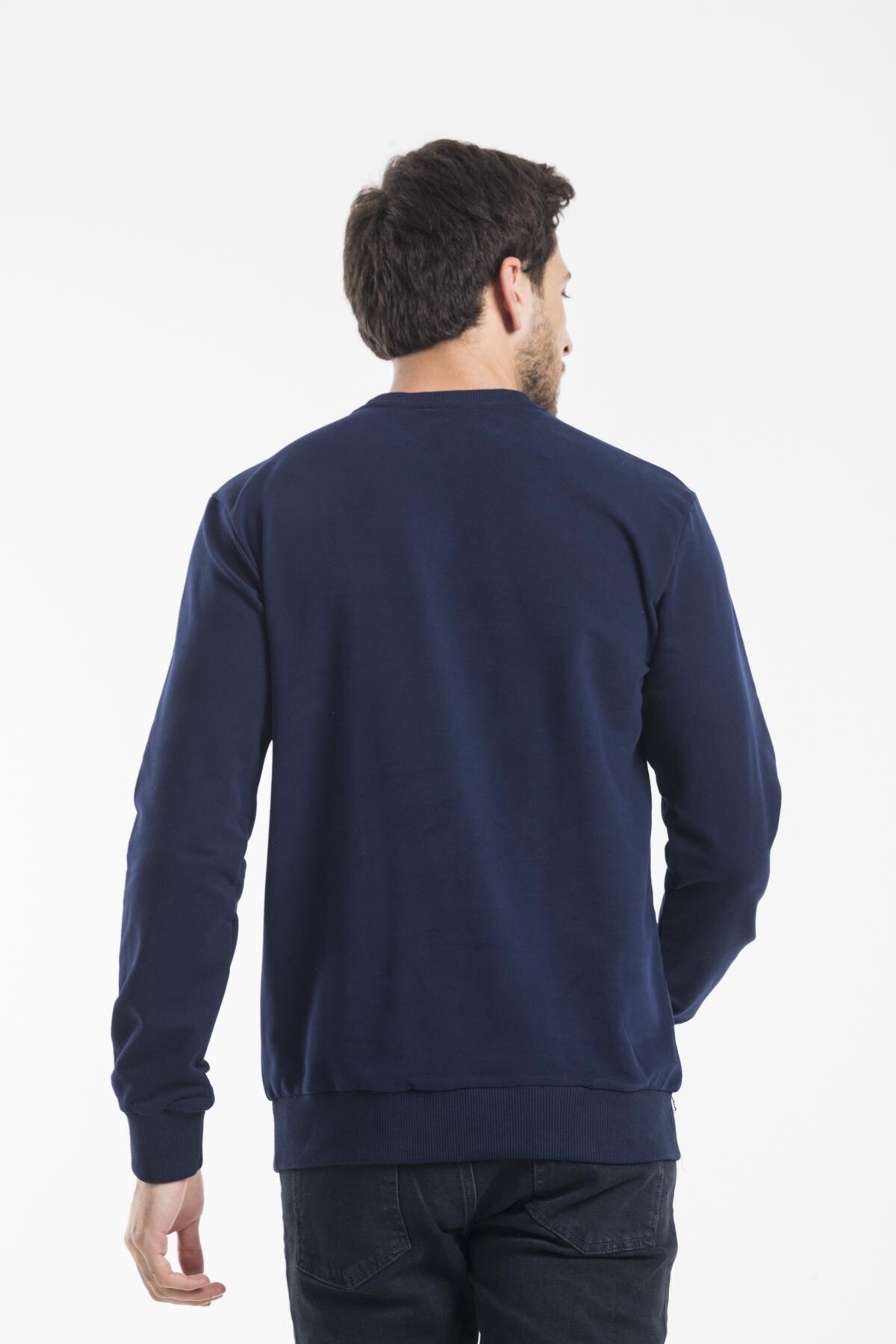 Süperlife Erkek Bisiklet Yaka Regular Fit İnce Sweatshirt SPR 20K30