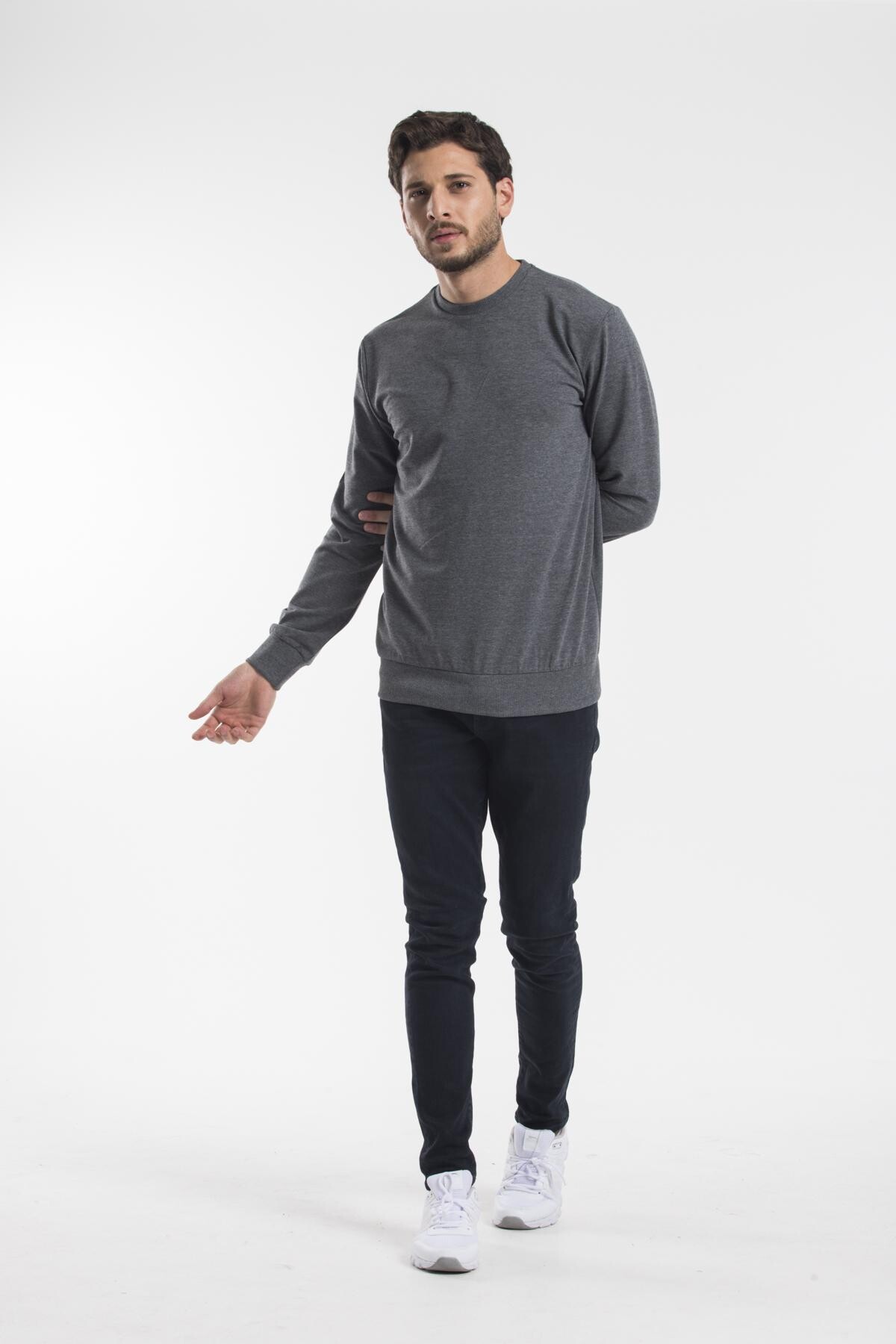 Süperlife Erkek Bisiklet Yaka Regular Fit İnce Sweatshirt SPR 20K30