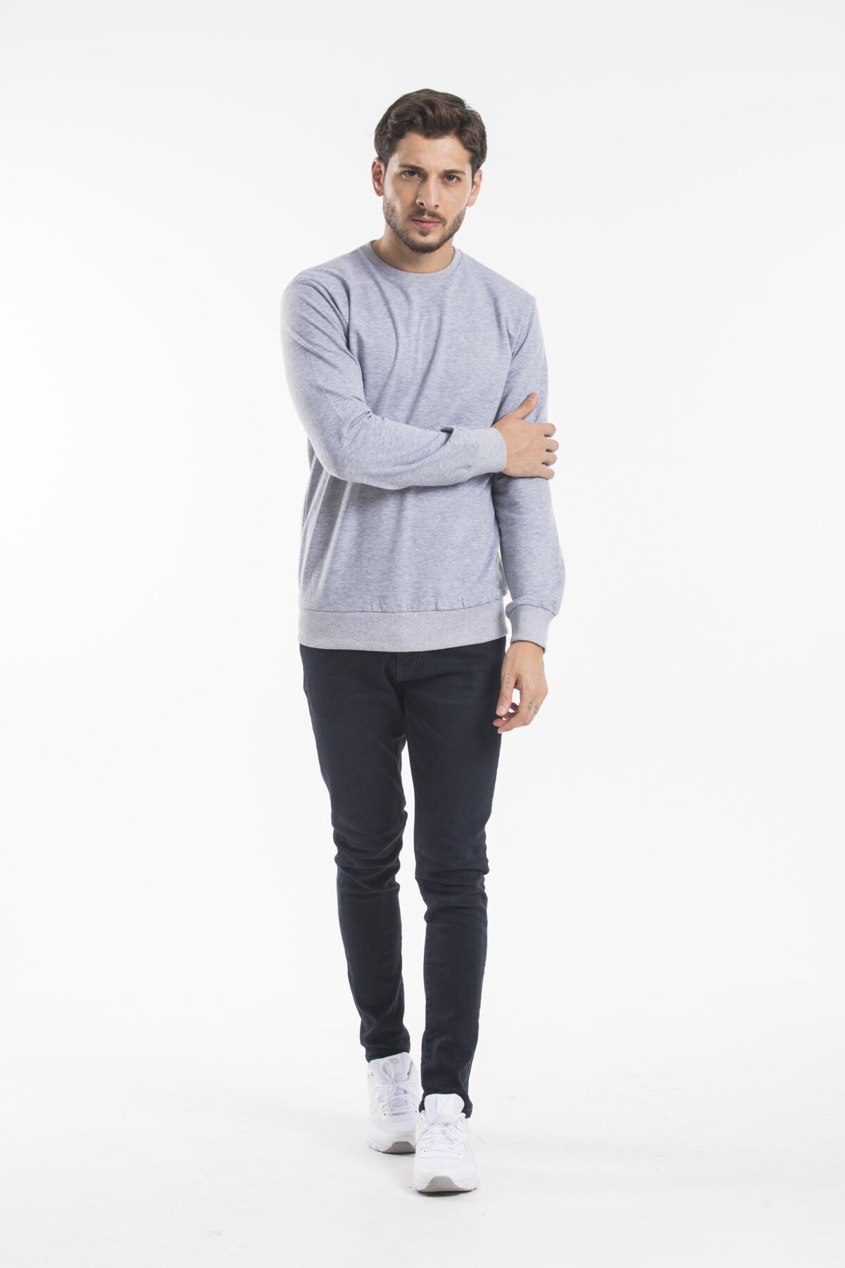 Süperlife Erkek Bisiklet Yaka Regular Fit İnce Sweatshirt SPR 20K30
