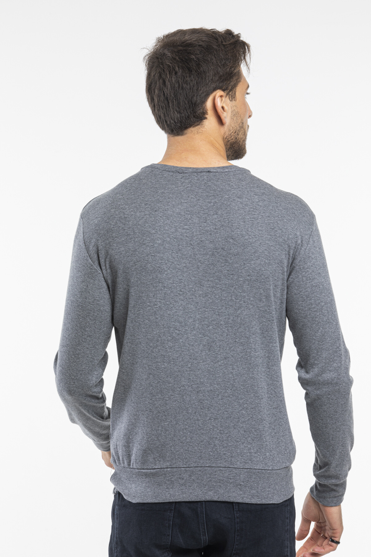 Süperlife Erkek Bisiklet Yaka Slim Fit İnce Sweatshirt SPR 20K17