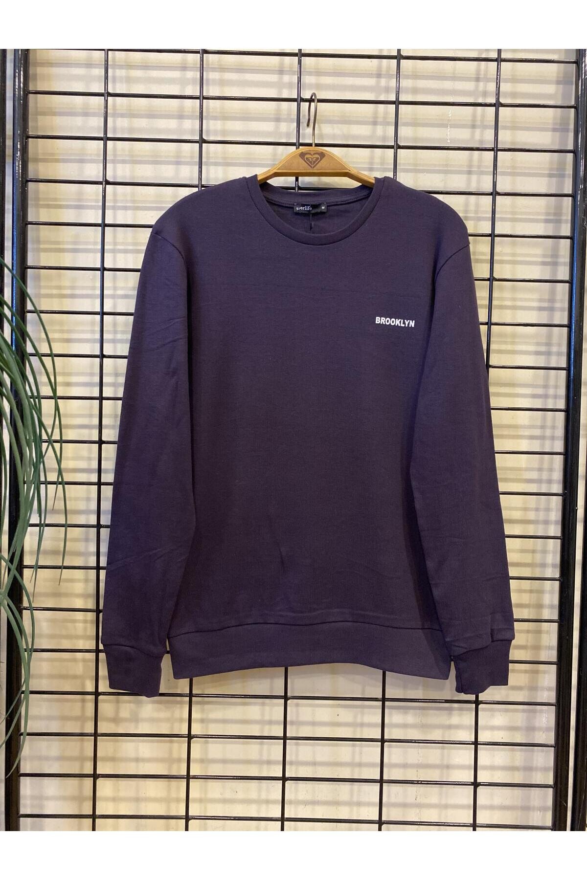 Süperlife Bisiklet Yaka Uzun Kollu Dar Kalıp İnce  Erkek Sweatshirt SPR2019K18