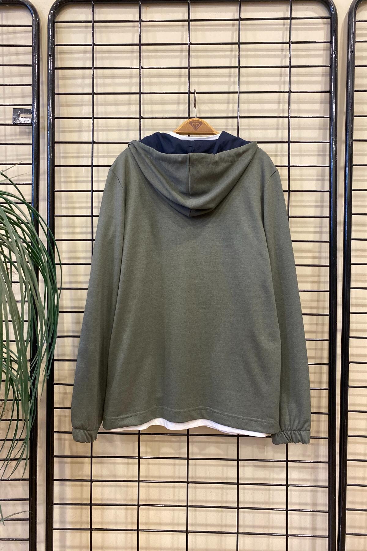 Süperlife Erkek Kapşonlu Yarım Fermuarlı İnce Sweatshirt SPR 20K52