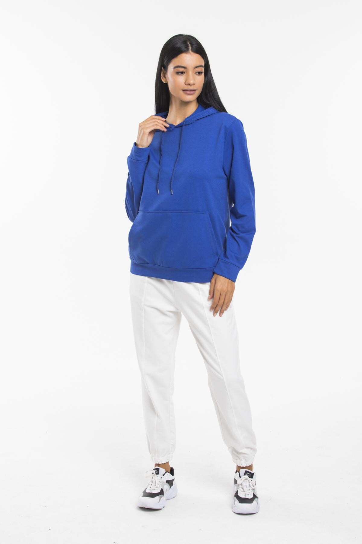 Süperlife Kadın Kapşonlu Regular Fit İnce Sweatshirt spr21k55