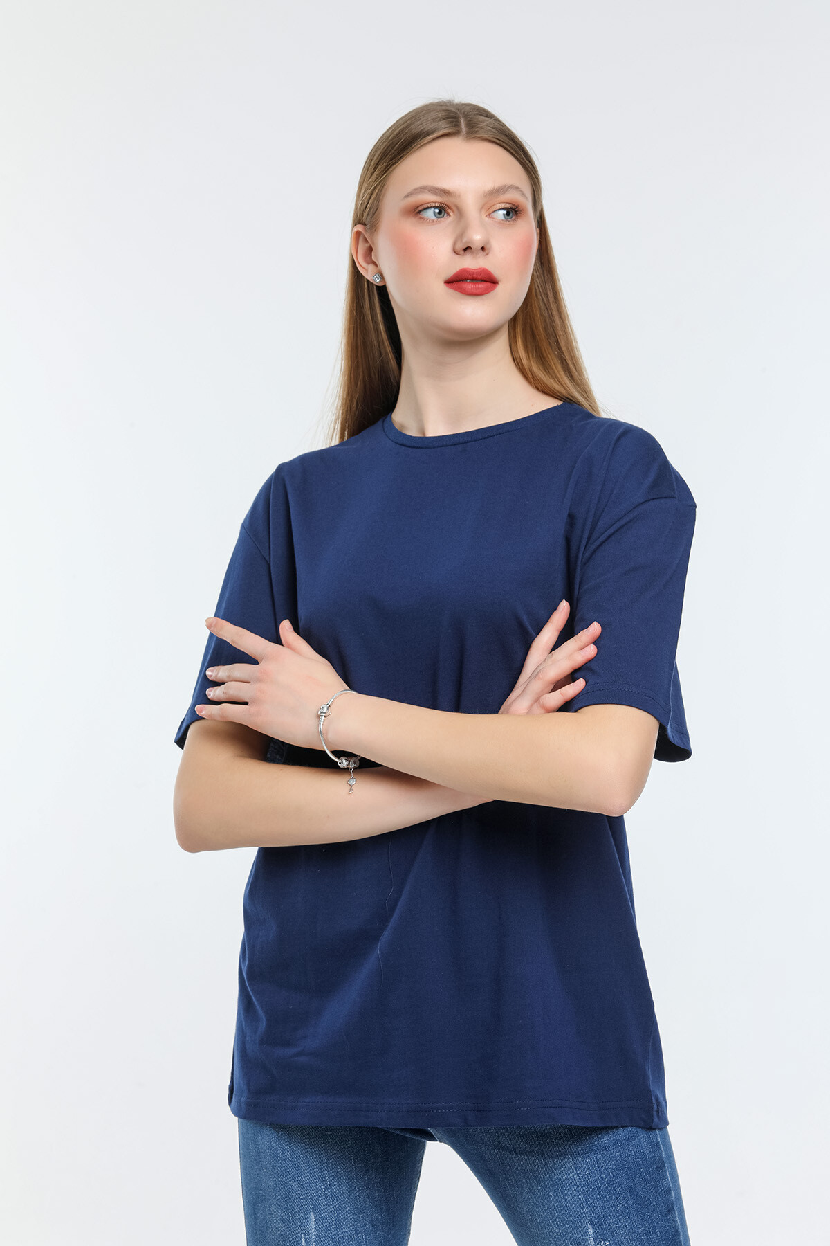 Süperlife Kadın Bisiklet Yaka Standart &Regular Fit Tişort spr21yk30