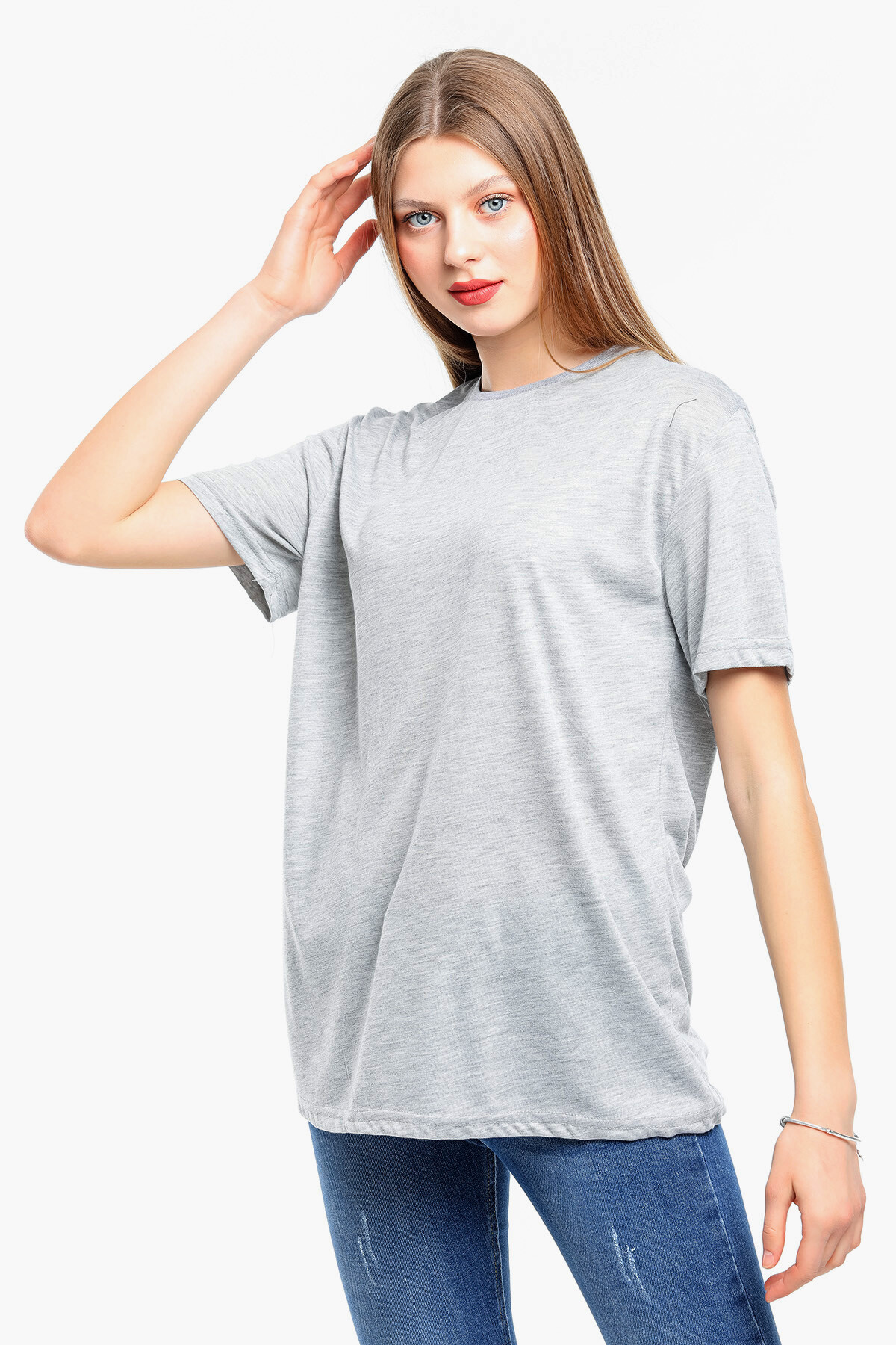 Süperlife Kadın Bisiklet Yaka Standart &Regular Fit Tişort spr21yk30