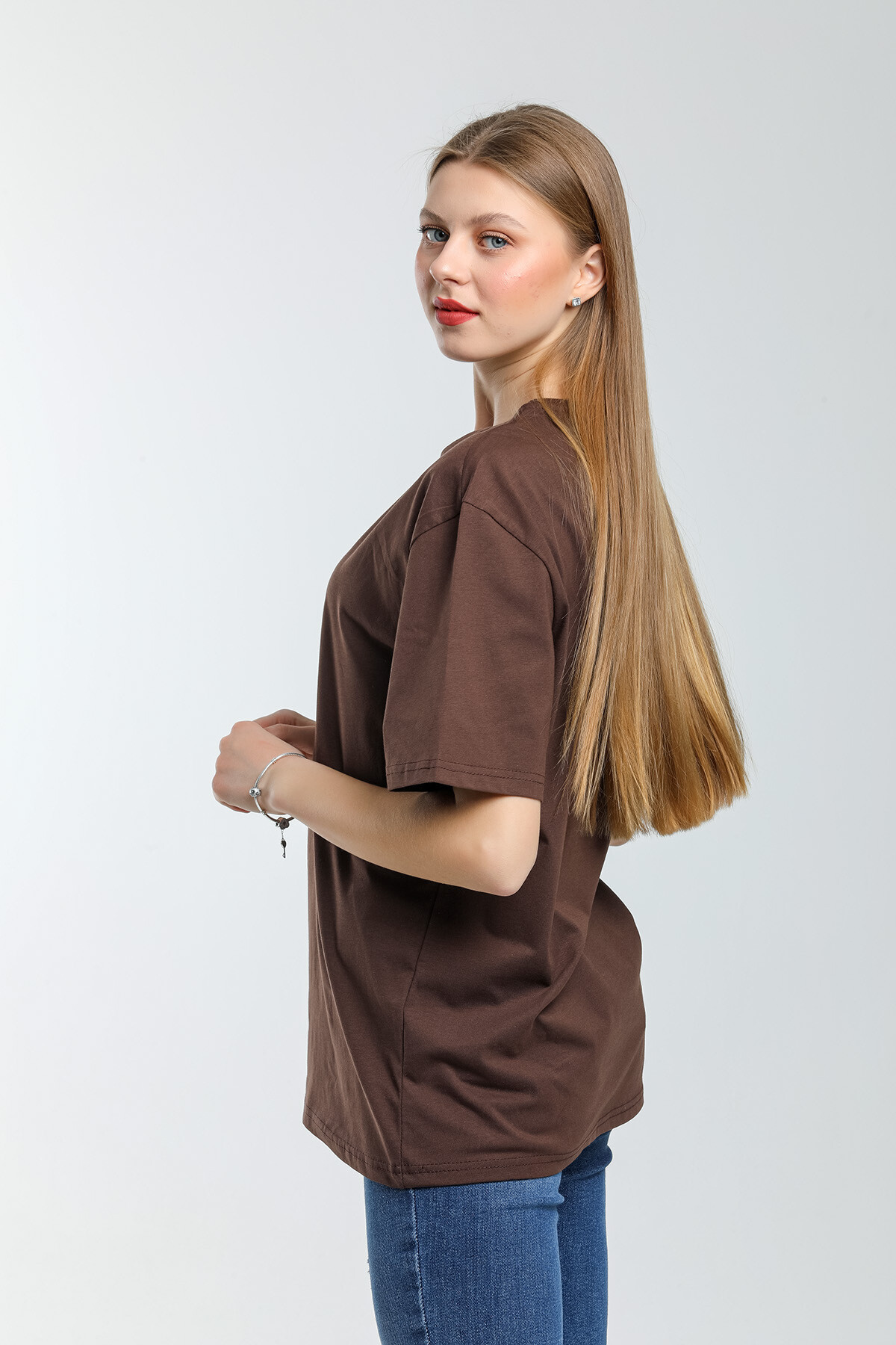 Süperlife Kadın Bisiklet Yaka Standart &Regular Fit Tişort spr21yk30