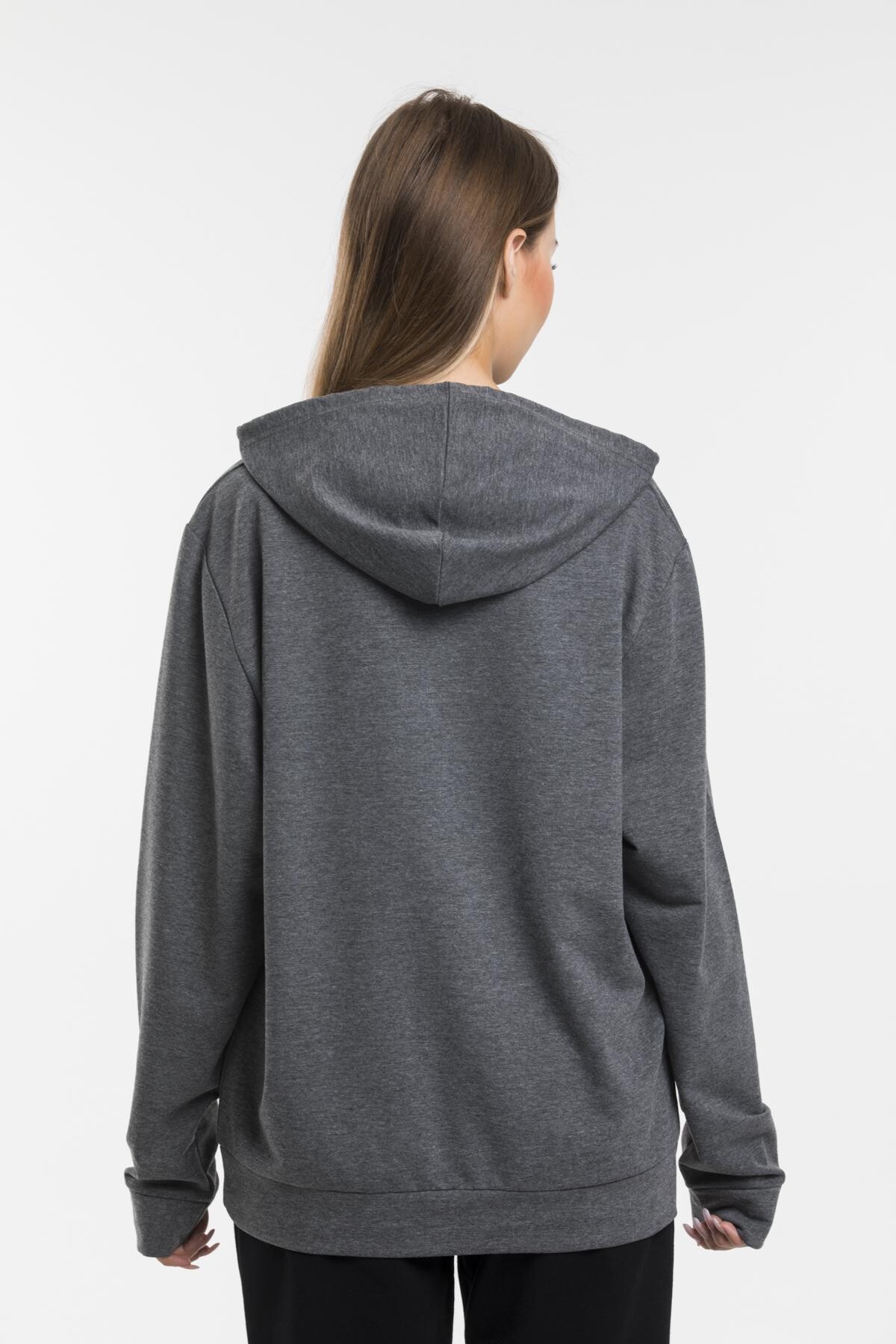 Süperlife Kadın Kapşonlu Regular Fit Baskılı İnce Sweatshirt SPR21K61