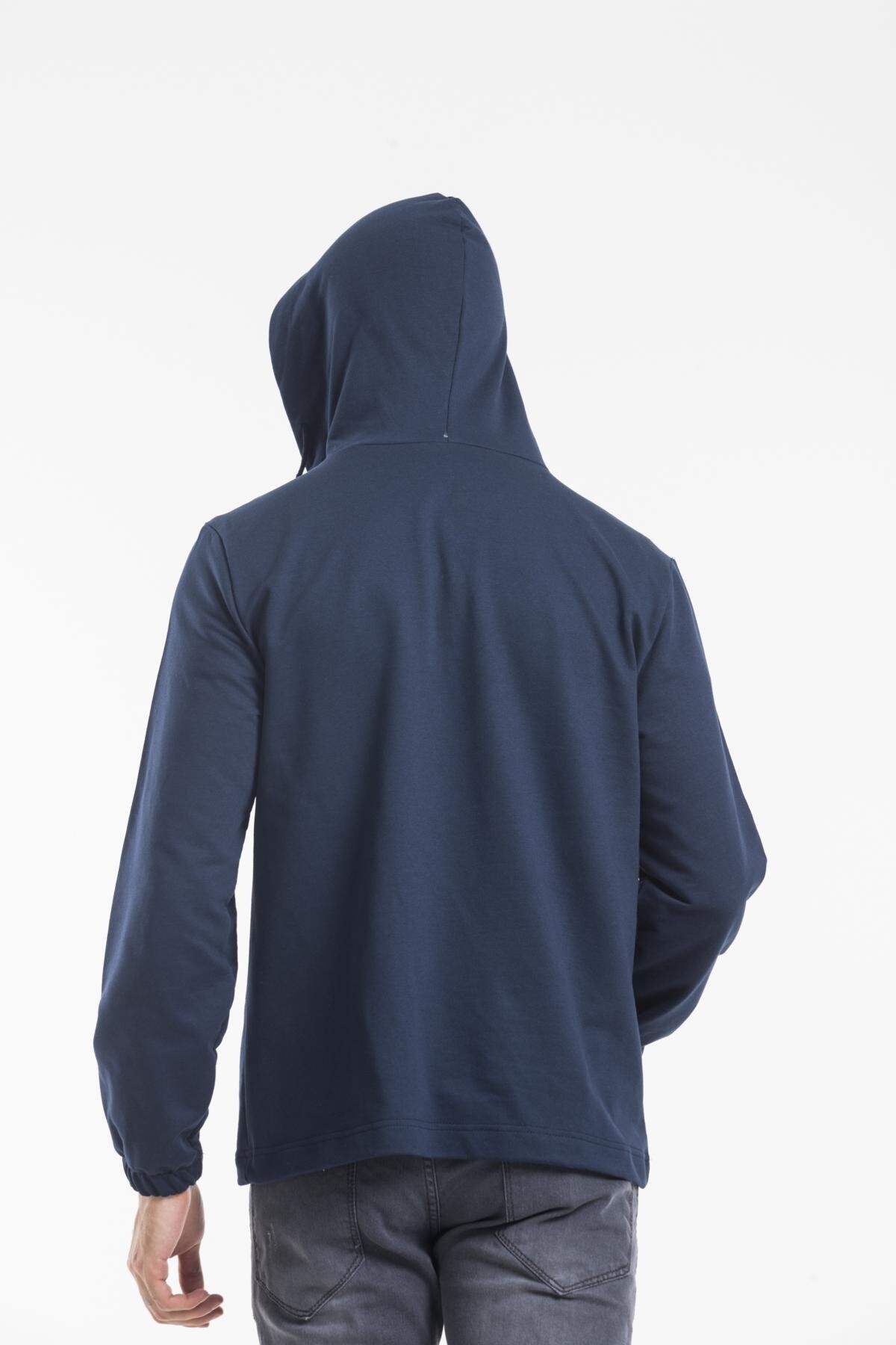 Süperlife Erkek Kapşonlu Yarım Fermuarlı İnce Sweatshirt SPR 20K52