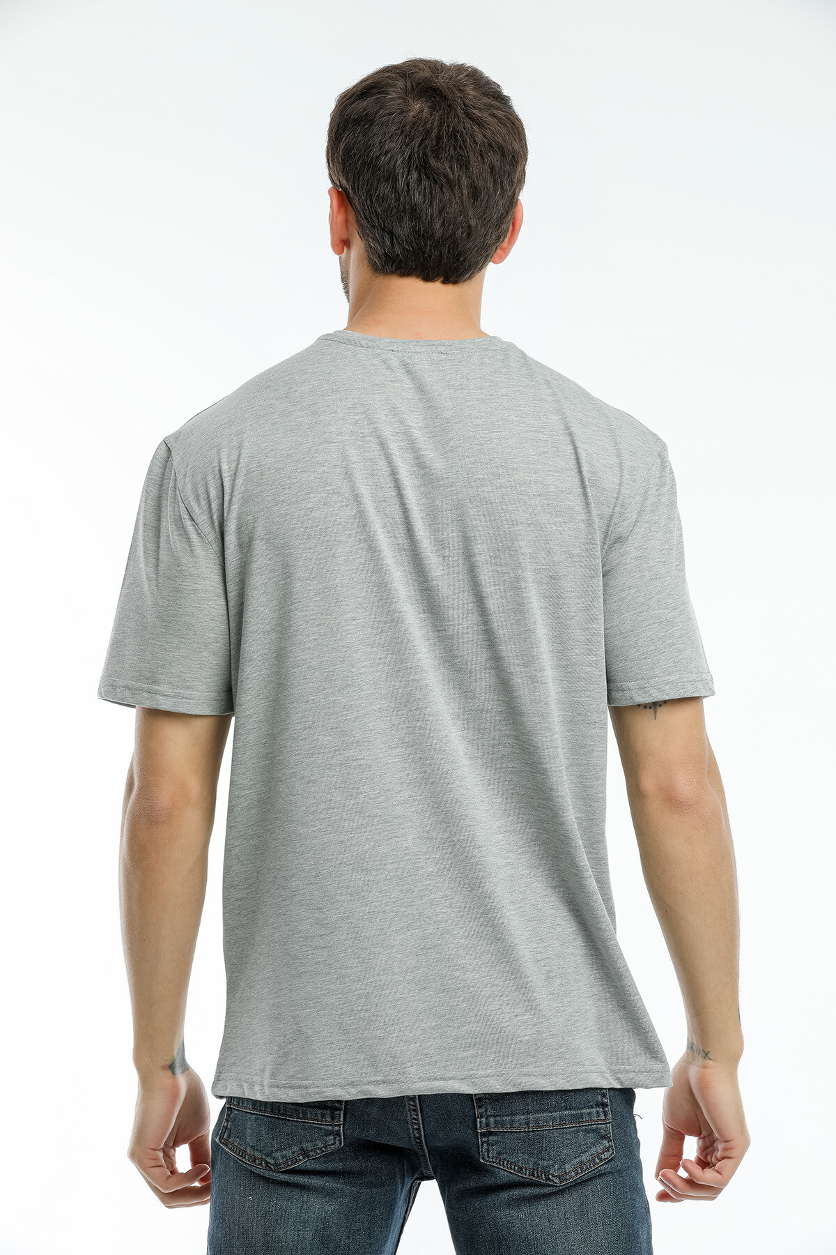 Süperlife Erkek Bisiklet Yaka Standart &Regular Fit  Aır Baskılı Tişort SPR21Y28