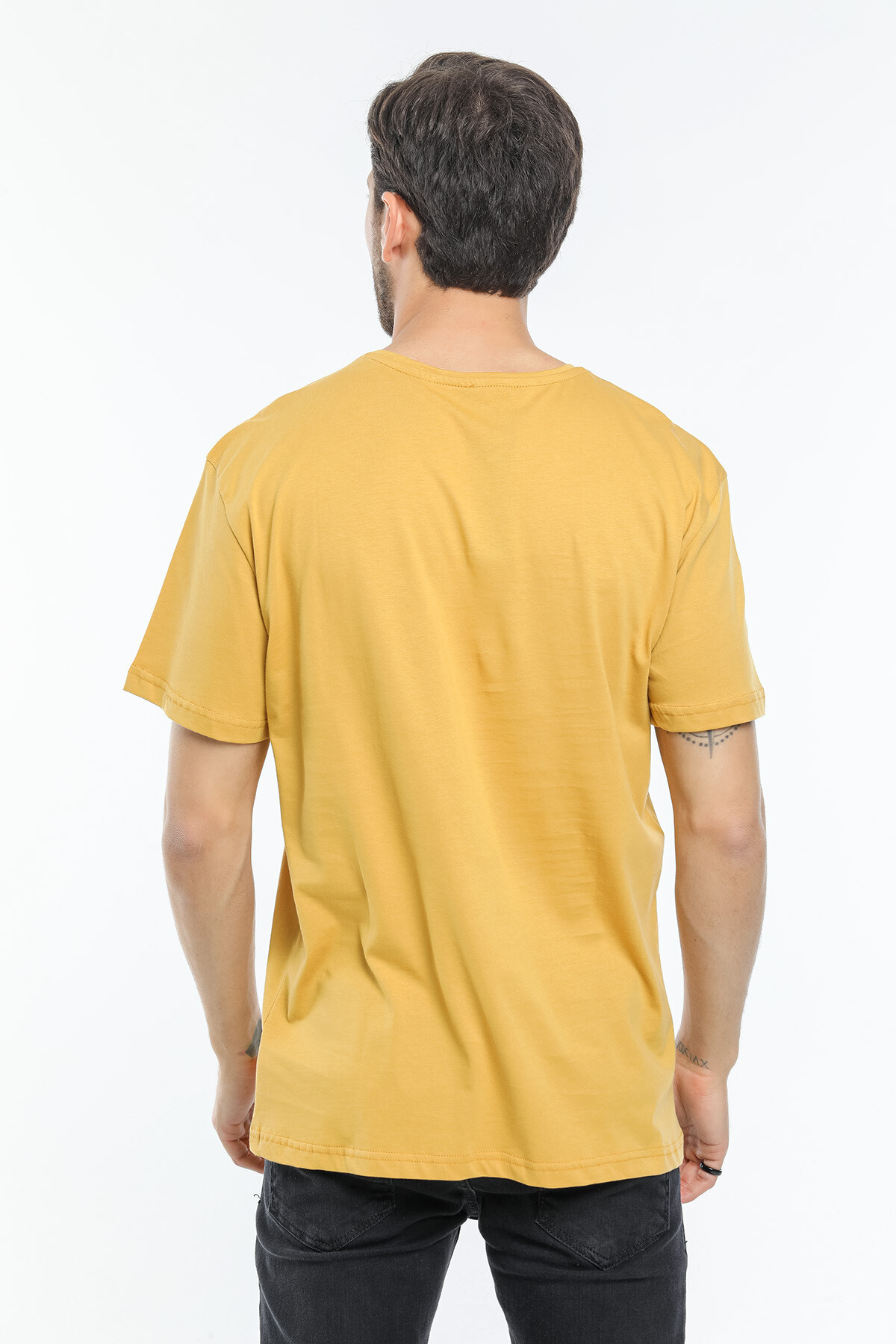 Süperlife Erkek Bisiklet Yaka Slim Fit Ön Çöp Dikiş Garni  Tişort SPR21Y01