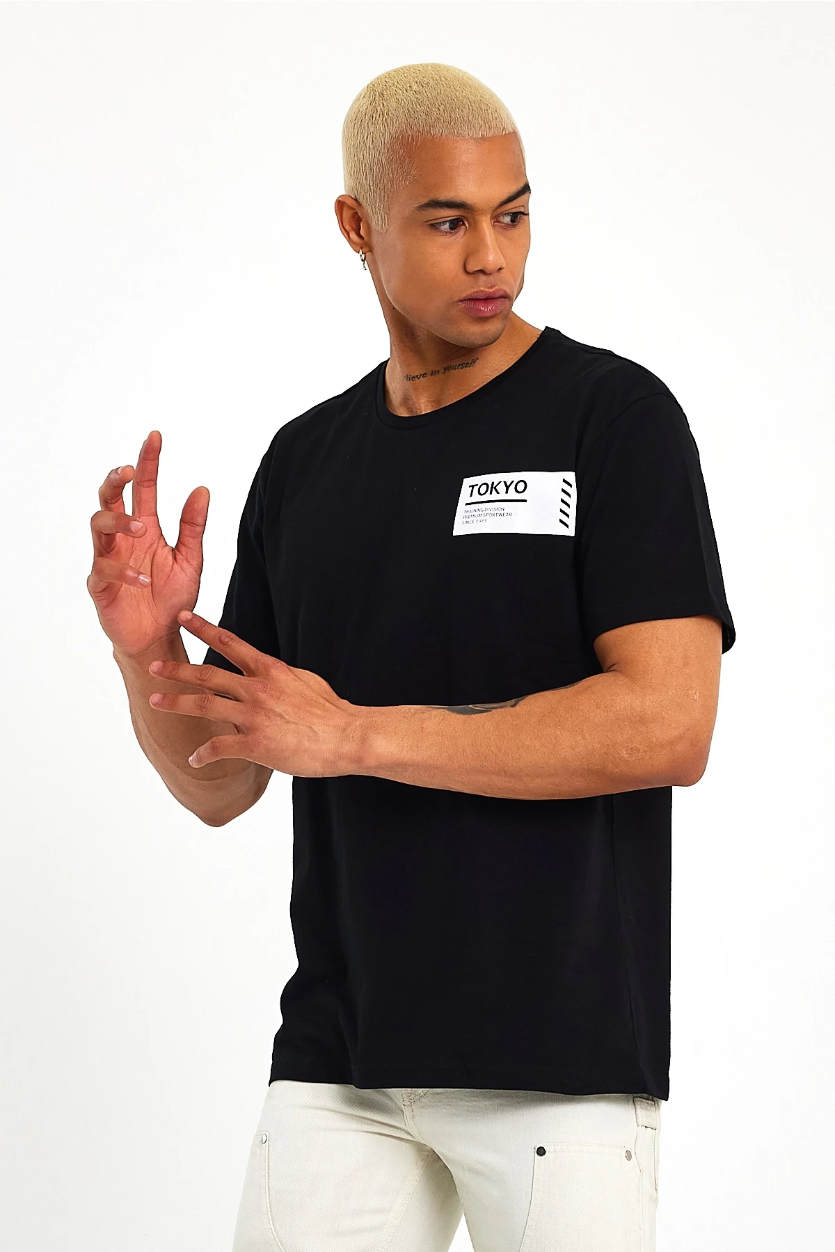 Süperlife Erkek Bisiklet Yaka Regular Fit Tokyo Baskılı Tişort SPR23ts303