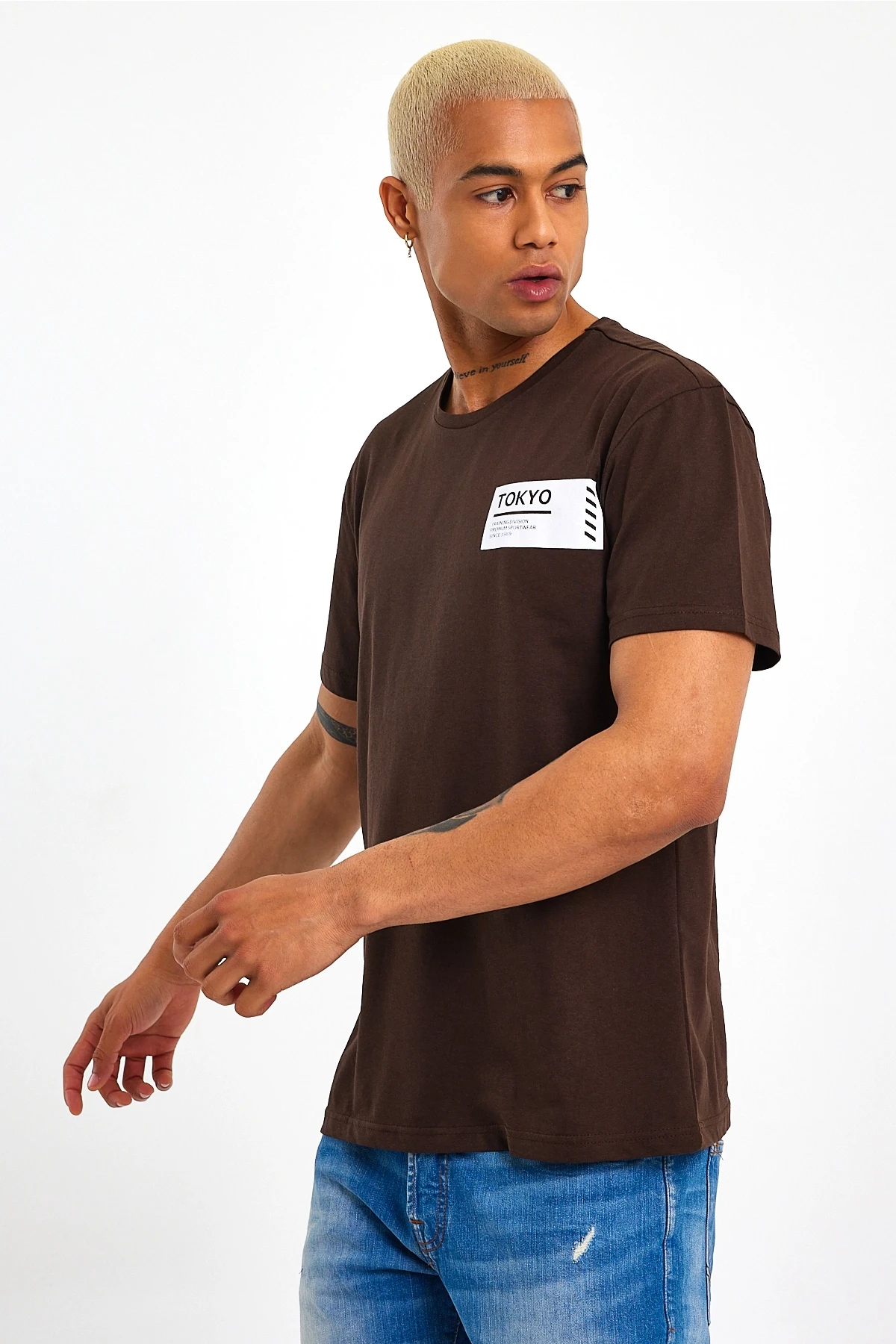 Süperlife Erkek Bisiklet Yaka Regular Fit Tokyo Baskılı Tişort SPR23ts303