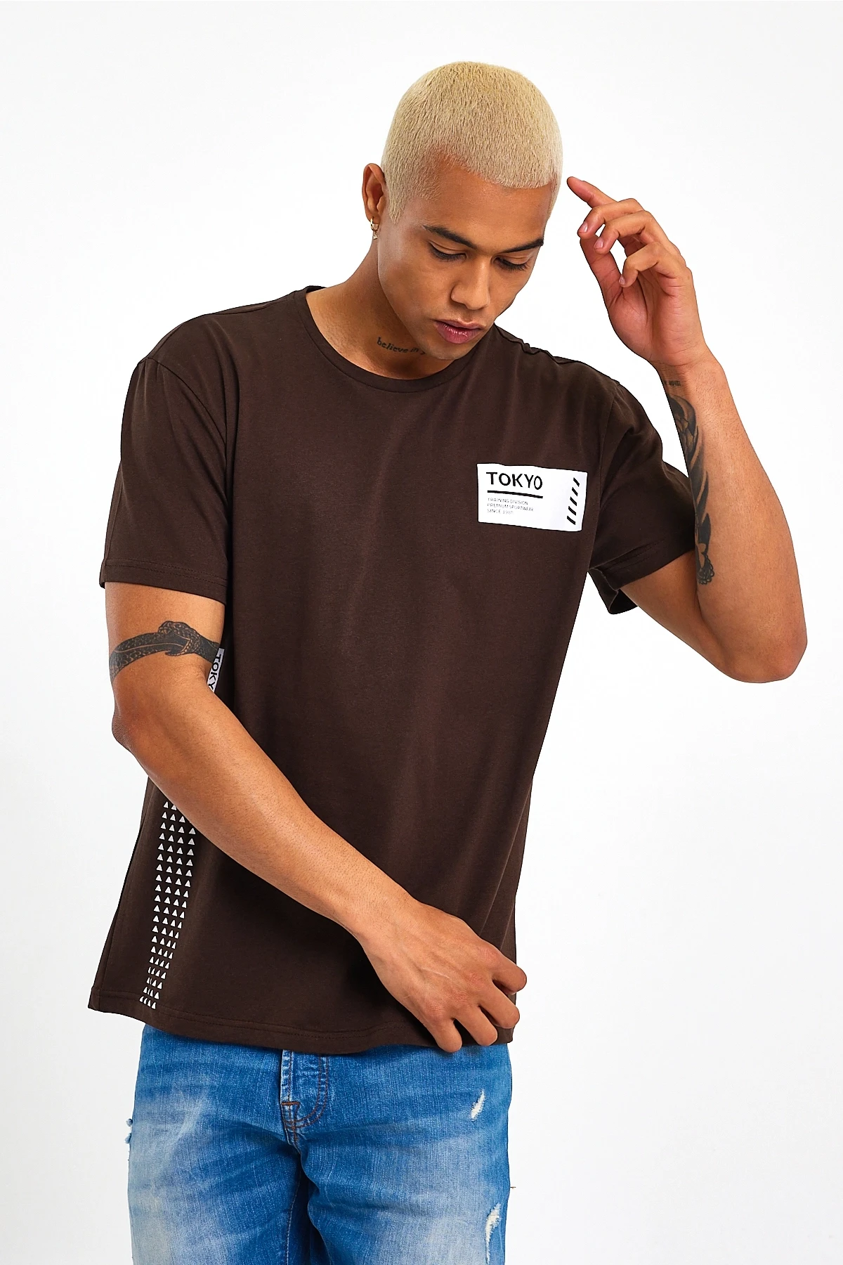Süperlife Erkek Bisiklet Yaka Regular Fit Tokyo Baskılı Tişort SPR23ts303