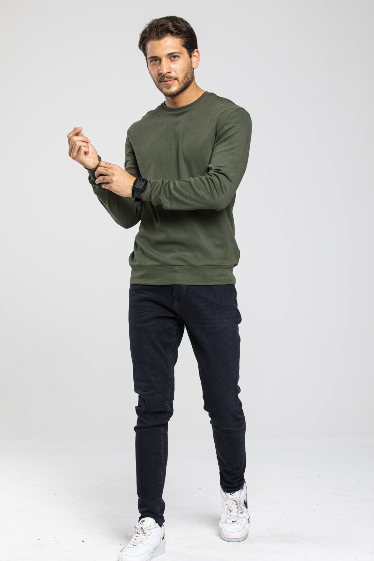 Süperlife Erkek Bisiklet Yaka Slim Fit İnce Sweatshirt SPR 20K17