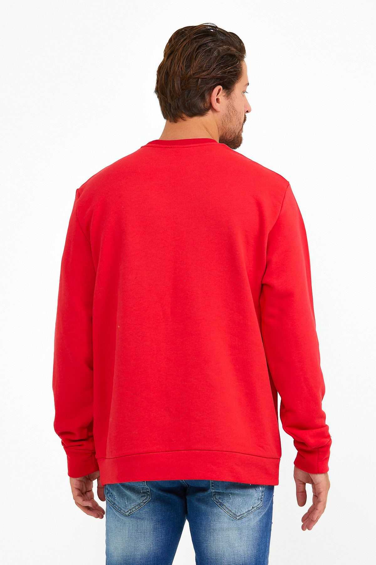 Süperlife Erkek Bisiklet Yaka Regular Fit Tokyo Basklı İnce Sweatshirt spr22sw134