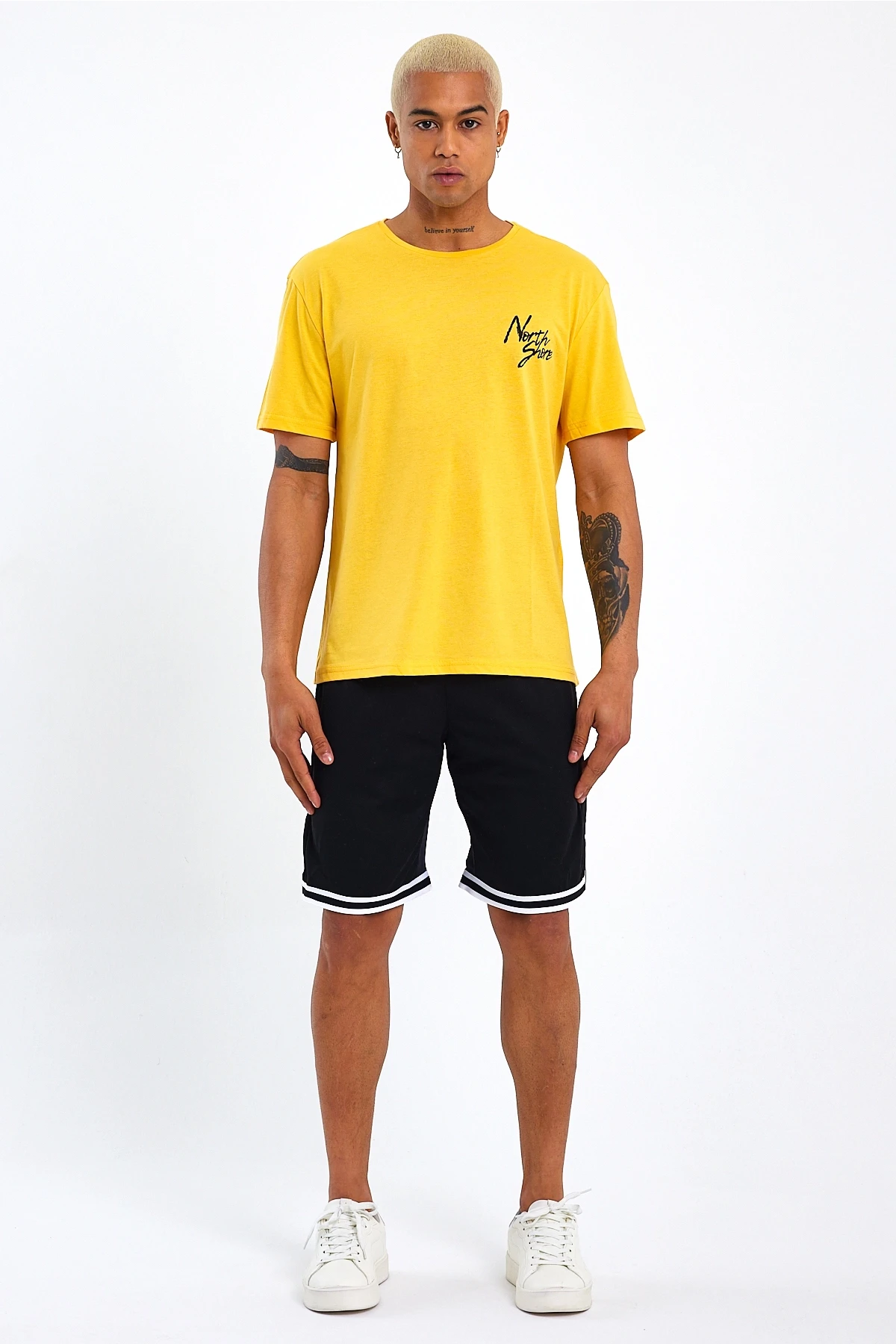Süperlife Erkek Bisiklet Yaka Oversize Fit Baskılı Tişort spr23TS001