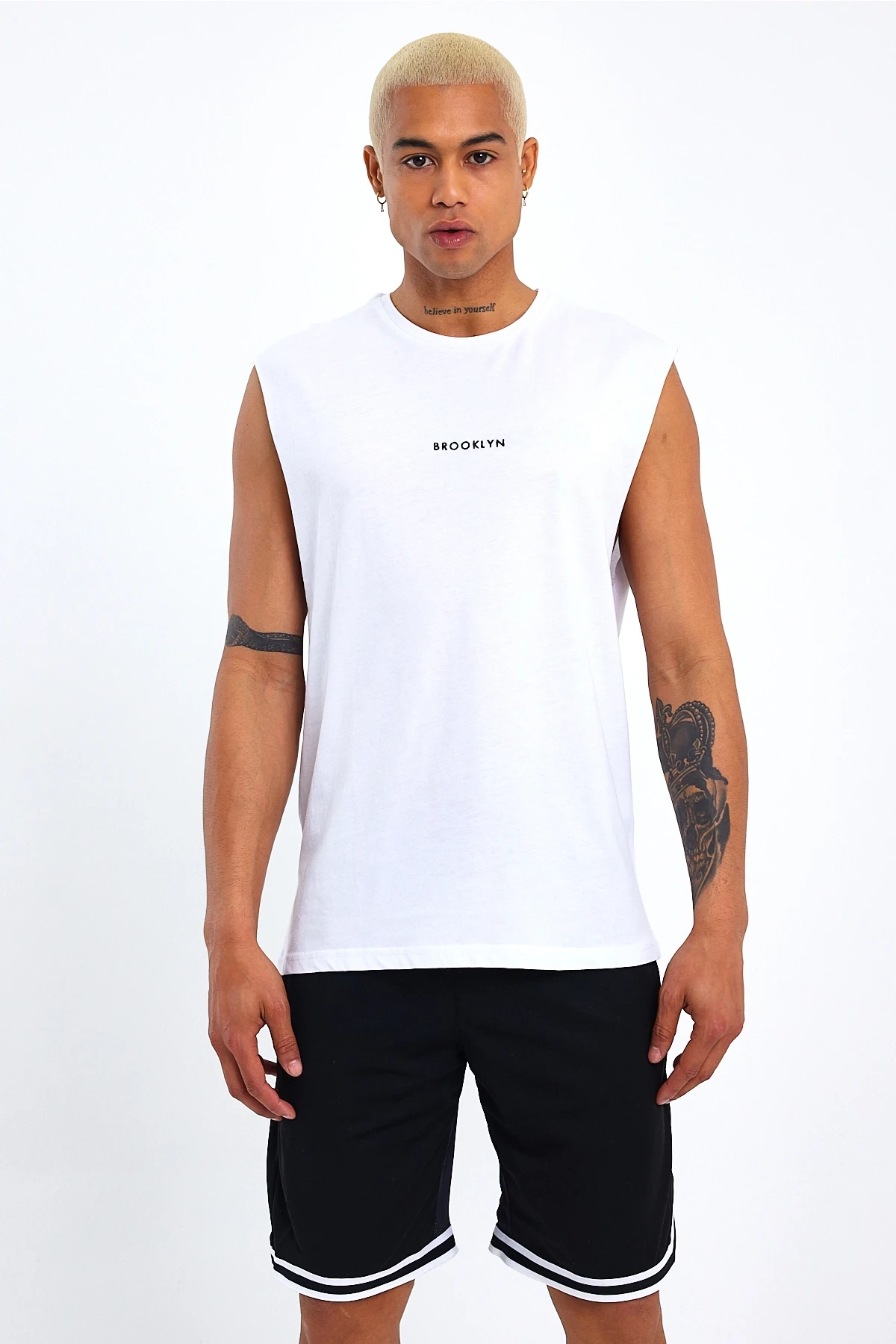 Süperlife Erkek Bisiklet Yaka Regular Fit Brooklyn Baskılı  Tişört SPR22TS122
