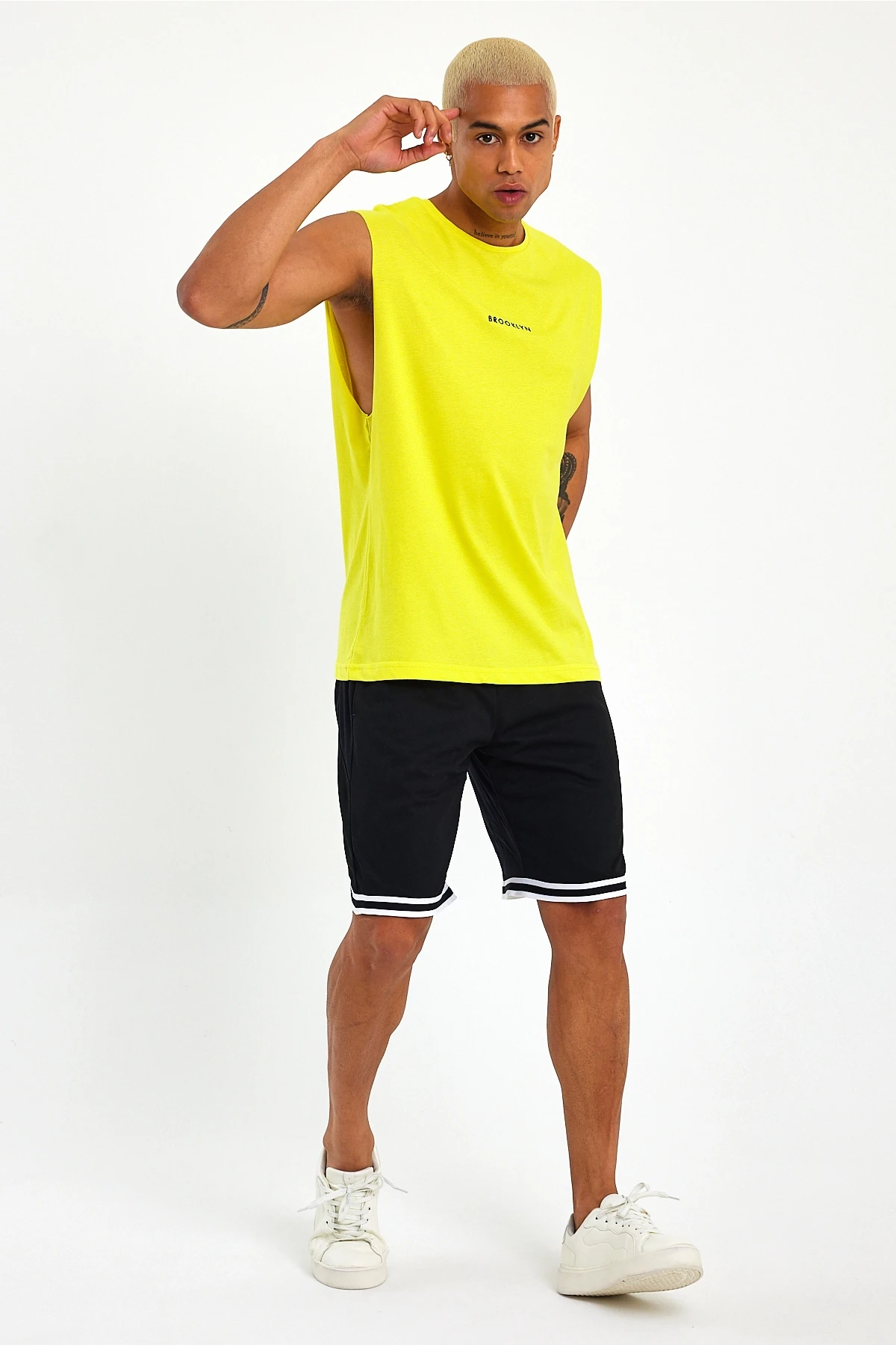 Süperlife Erkek Bisiklet Yaka Regular Fit Brooklyn Baskılı  Tişört SPR22TS122