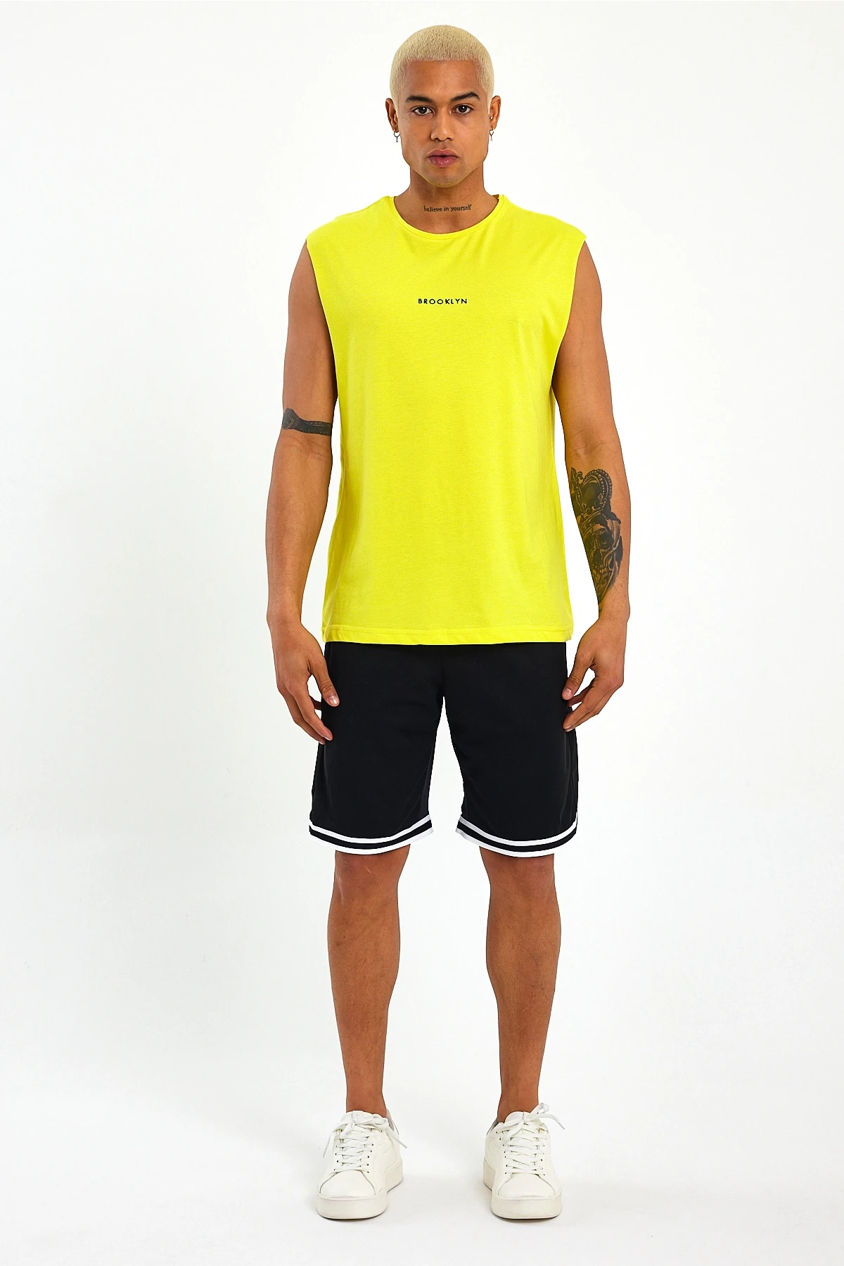 Süperlife Erkek Bisiklet Yaka Regular Fit Brooklyn Baskılı  Tişört SPR22TS122