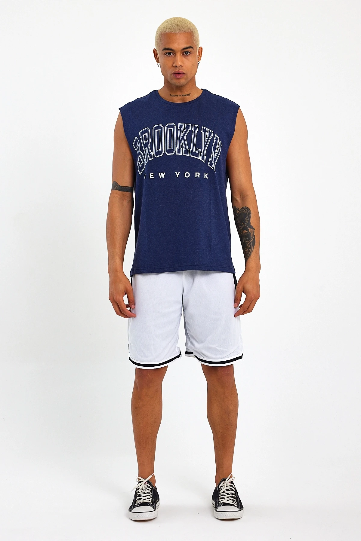 Süperlife Erkek Bisiklet Yaka Regular Fit  Brooklyn Baskılı  Tişört SPR22TS116