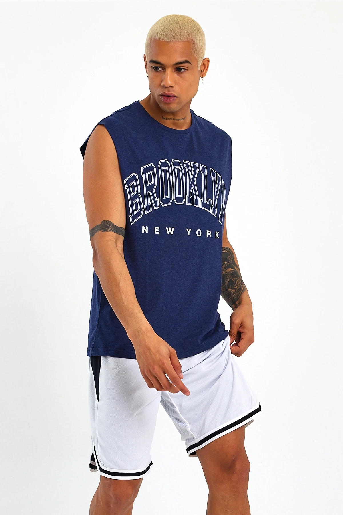 Süperlife Erkek Bisiklet Yaka Regular Fit  Brooklyn Baskılı  Tişört SPR22TS116