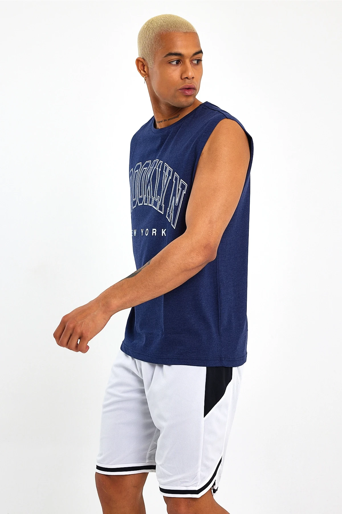 Süperlife Erkek Bisiklet Yaka Regular Fit  Brooklyn Baskılı  Tişört SPR22TS116