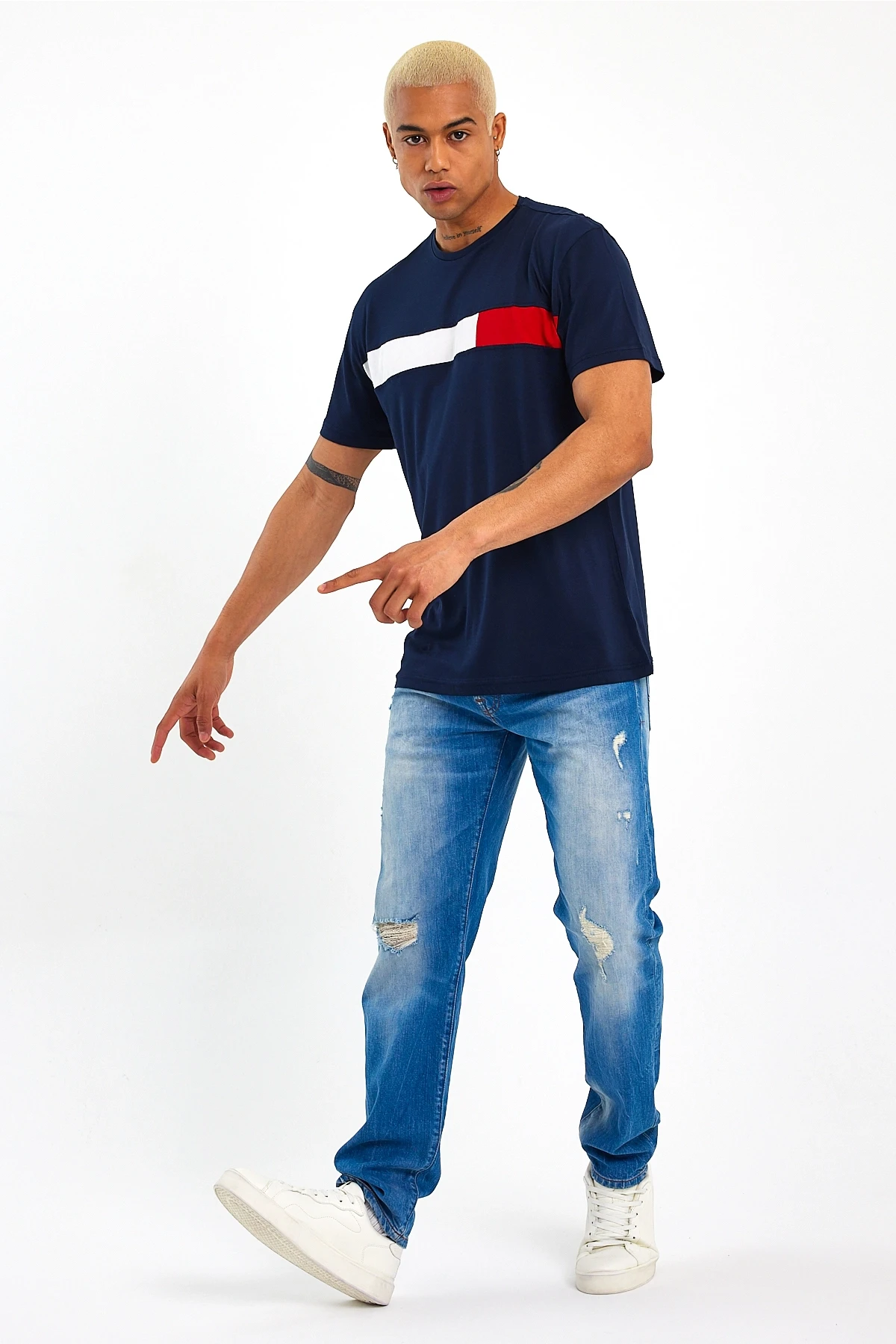 Süperlife Erkek  Bisiklet Yaka Regular Fit Garnili  Tişort SPR23TS301