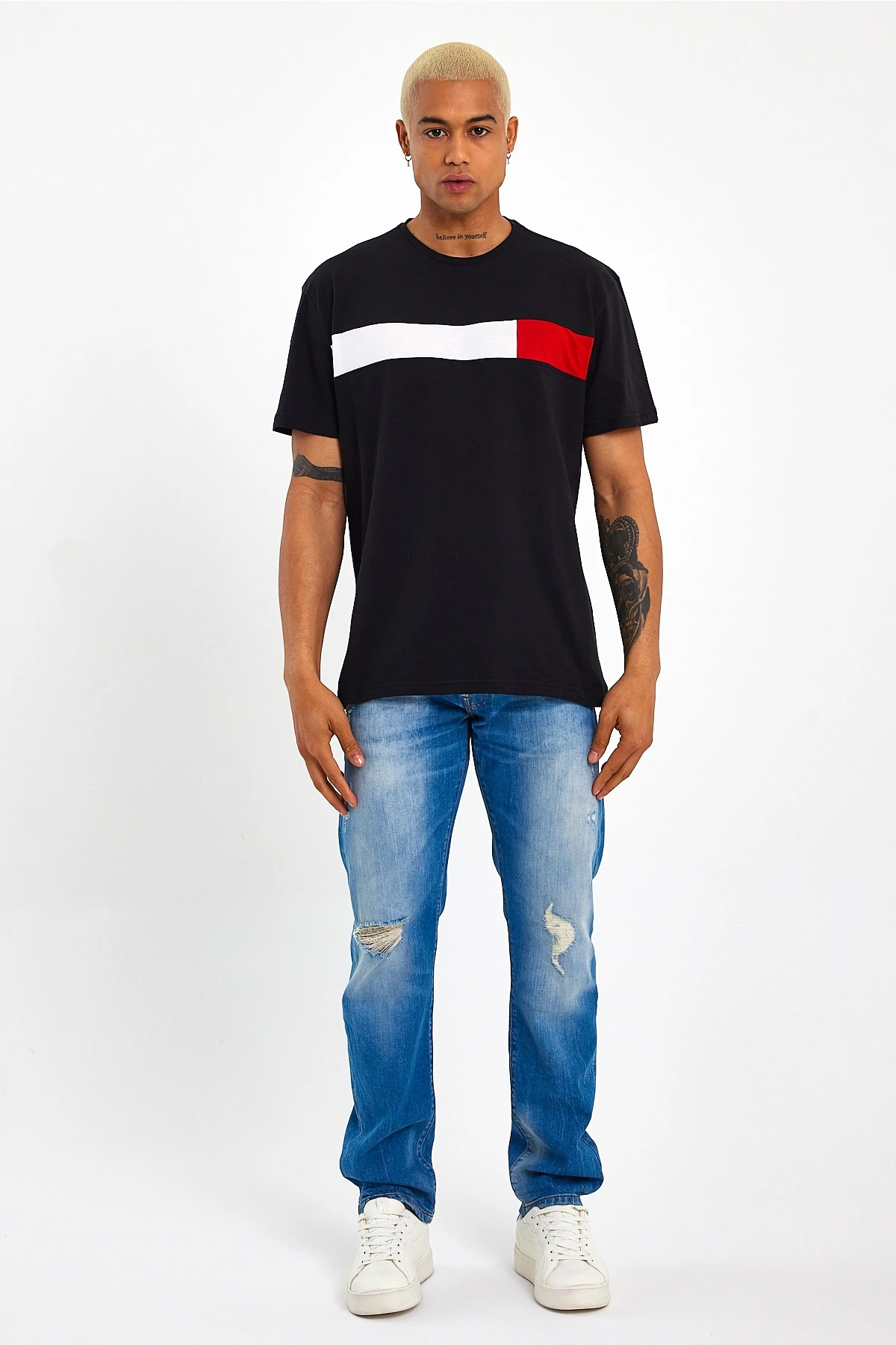 Süperlife Erkek  Bisiklet Yaka Regular Fit Garnili  Tişort SPR23TS301