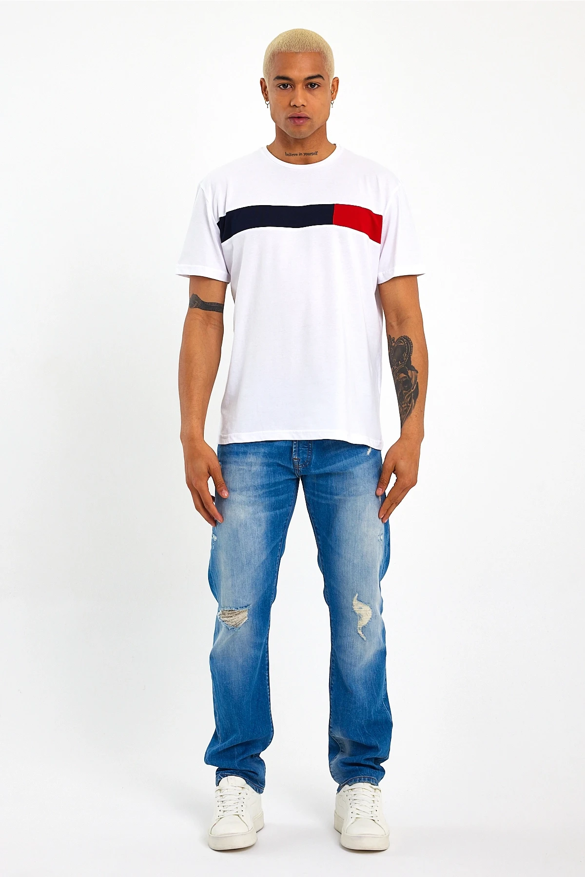 Süperlife Erkek  Bisiklet Yaka Regular Fit Garnili  Tişort SPR23TS301