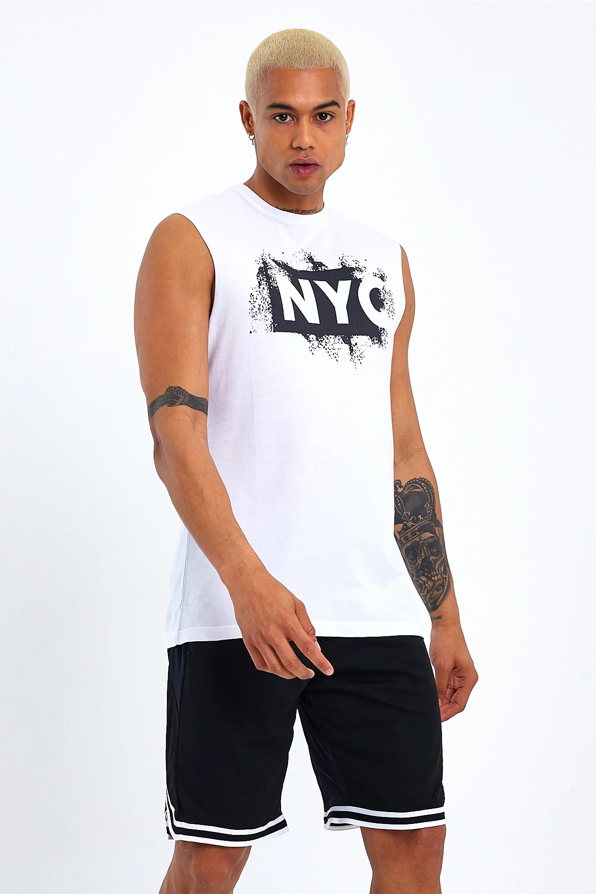 Süperlife Erkek Bisiklet Yaka Regular Fit NYC Baskılı Tişort SPR22TS124