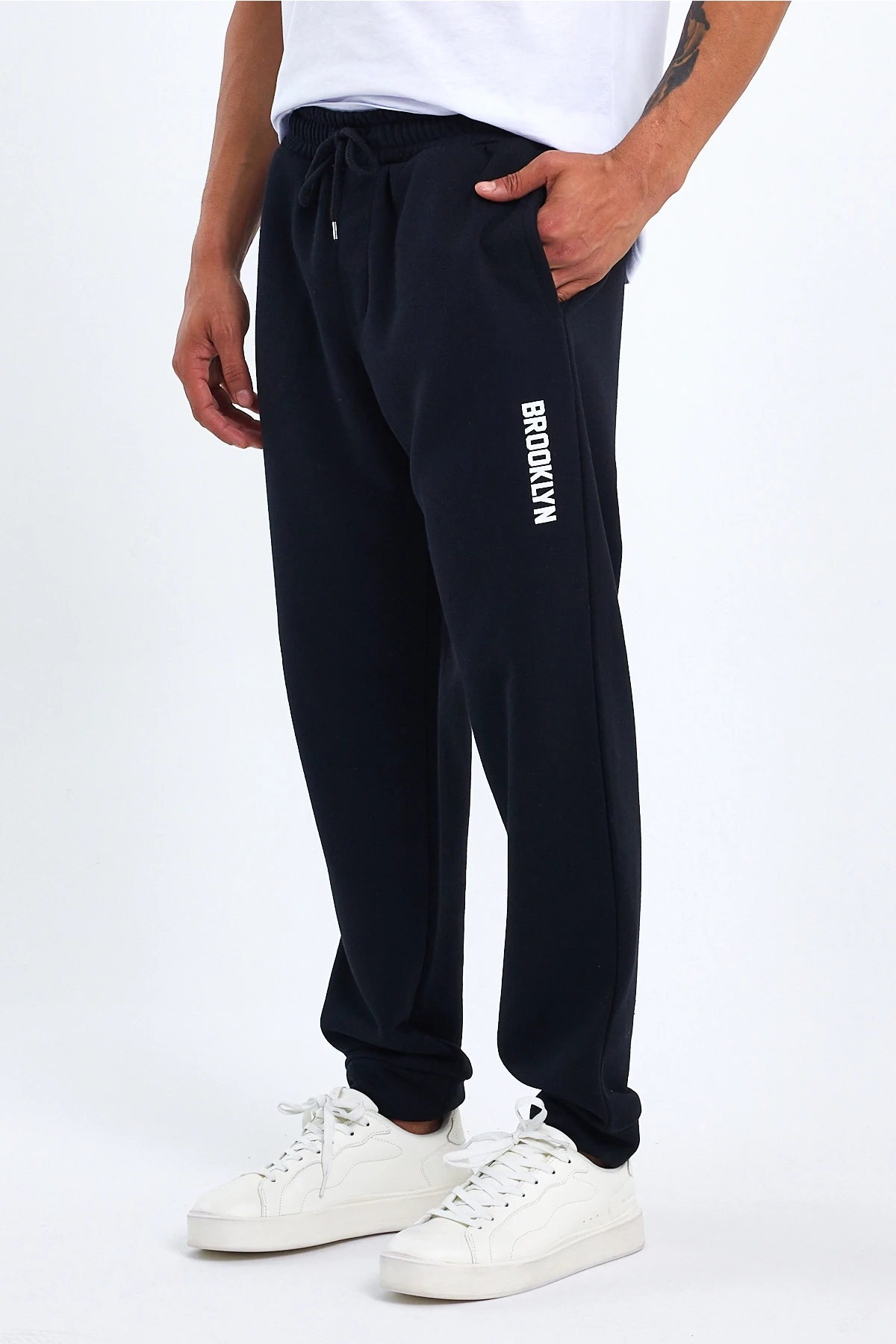 Süperlife Erkek Regular Fit Broklyn Baskılı İnce Eşofman Altı SPR 203 