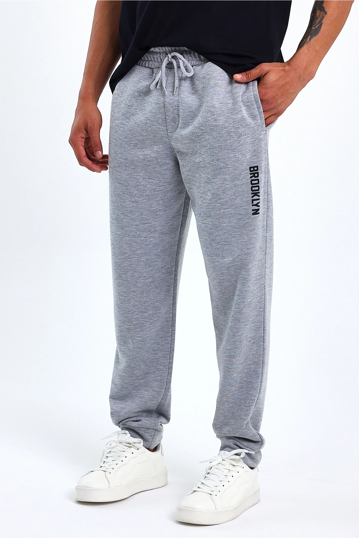 Süperlife Erkek Regular Fit Broklyn Baskılı İnce Eşofman Altı SPR 203 