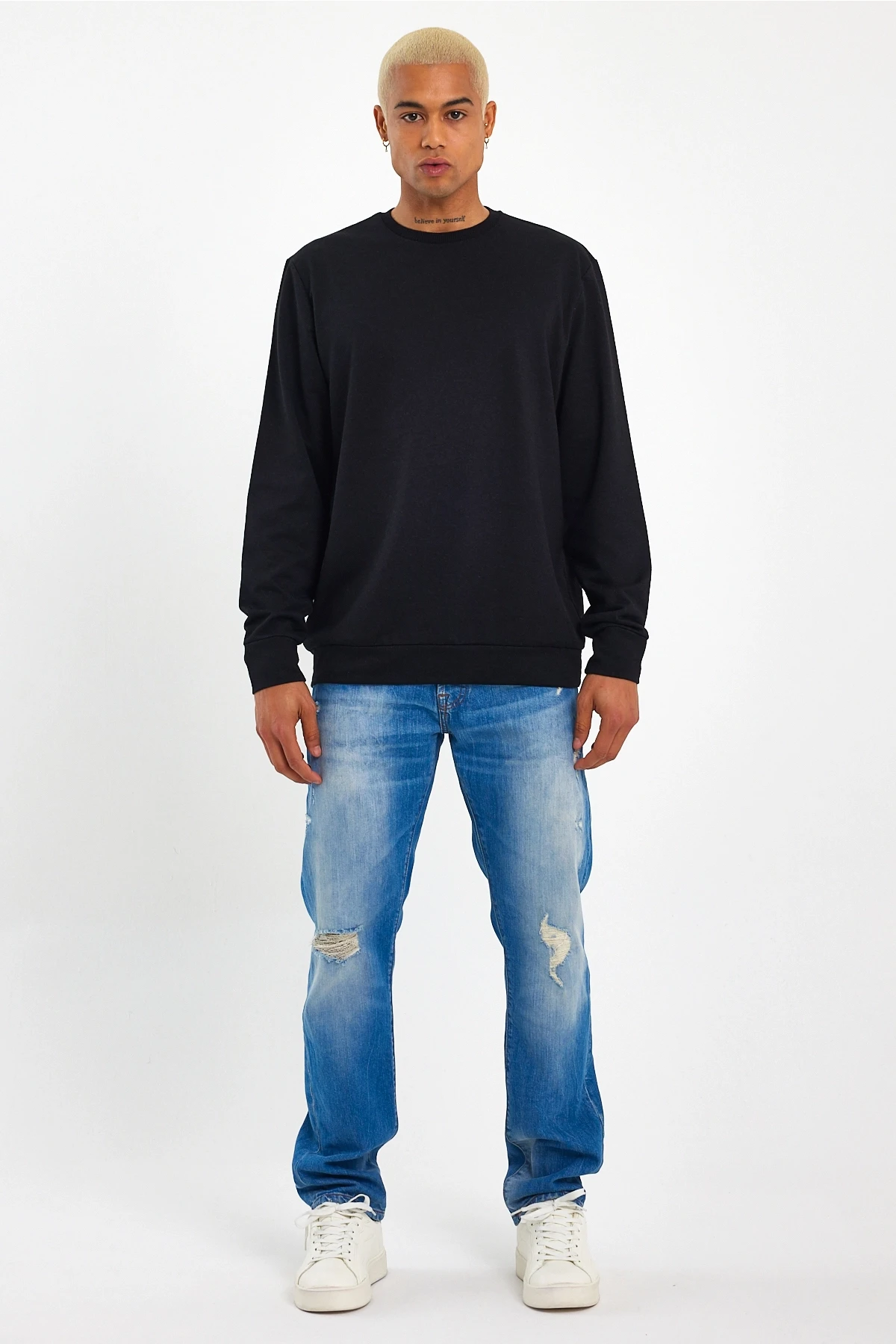 Süperlife Erkek Bisiklet Yaka Regular Fit İnce Sweatshirt SPR 20K30