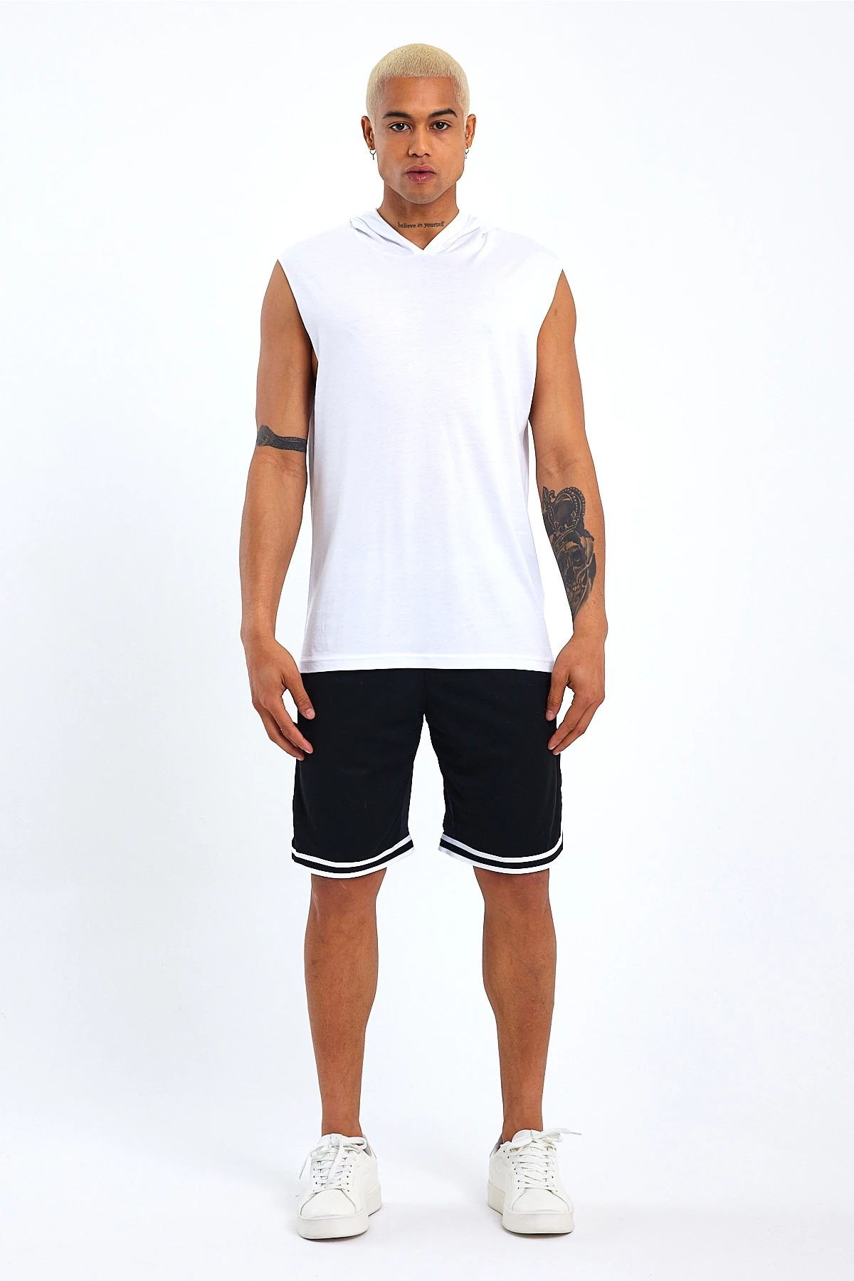 Süperlife Erkek Kapşonlu Standart &Regular Kalıp Fit Tişort SPR21Y04
