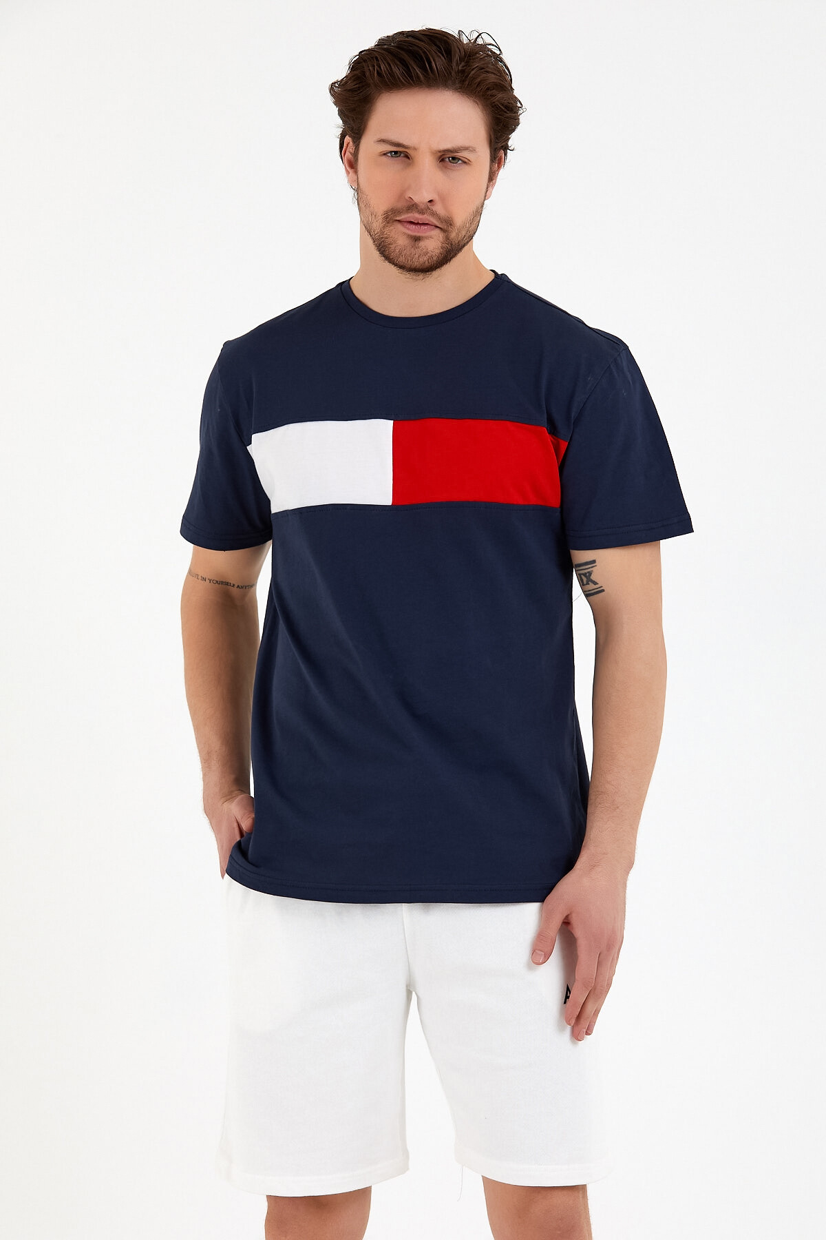 Süperlife Erkek Bisiklet Yaka Regular Fit Garnili  Tişort SPR22TS111