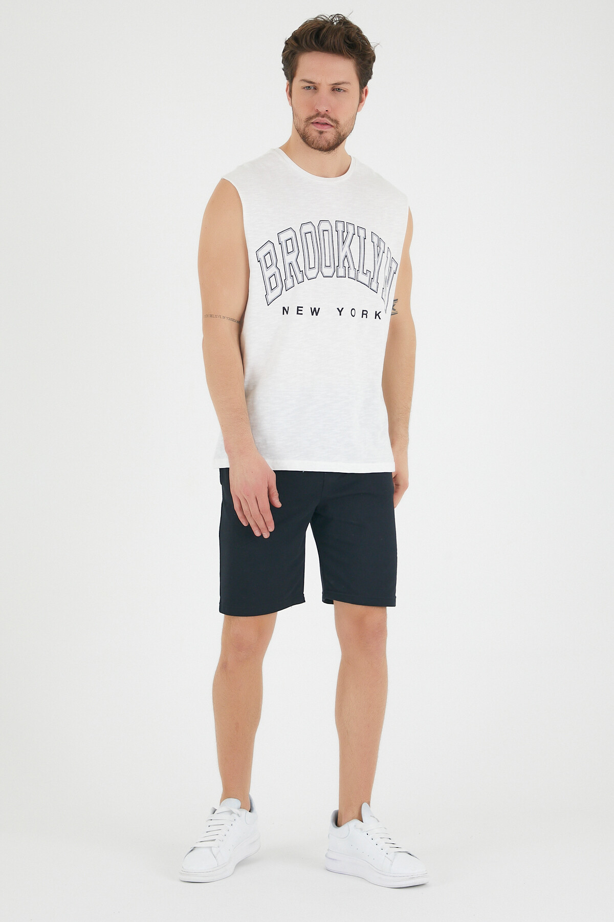 Süperlife Erkek Bisiklet Yaka Regular Fit  Brooklyn Baskılı  Tişört SPR22TS116